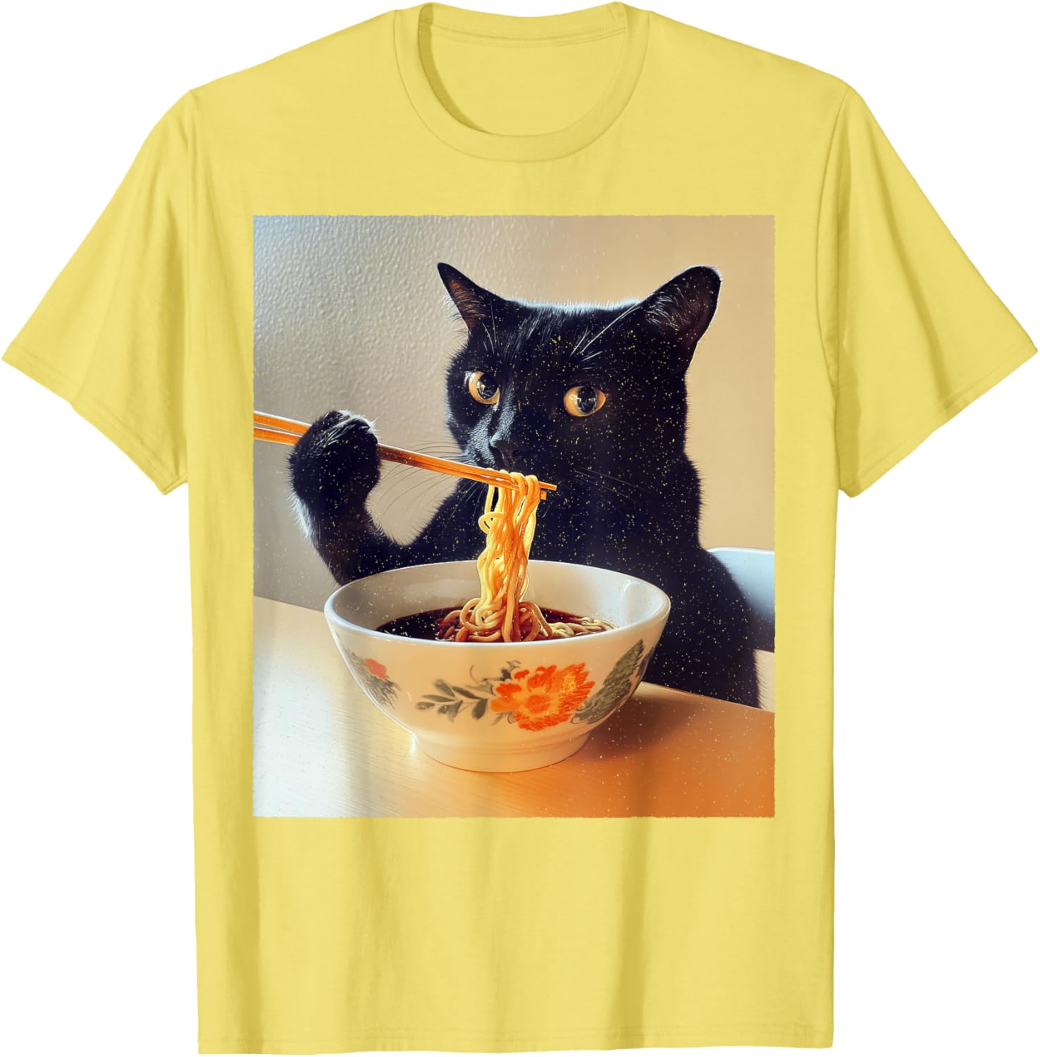 Funny Black Cat Ramen Lover T-Shirt for Noodle Enthusiasts - 9