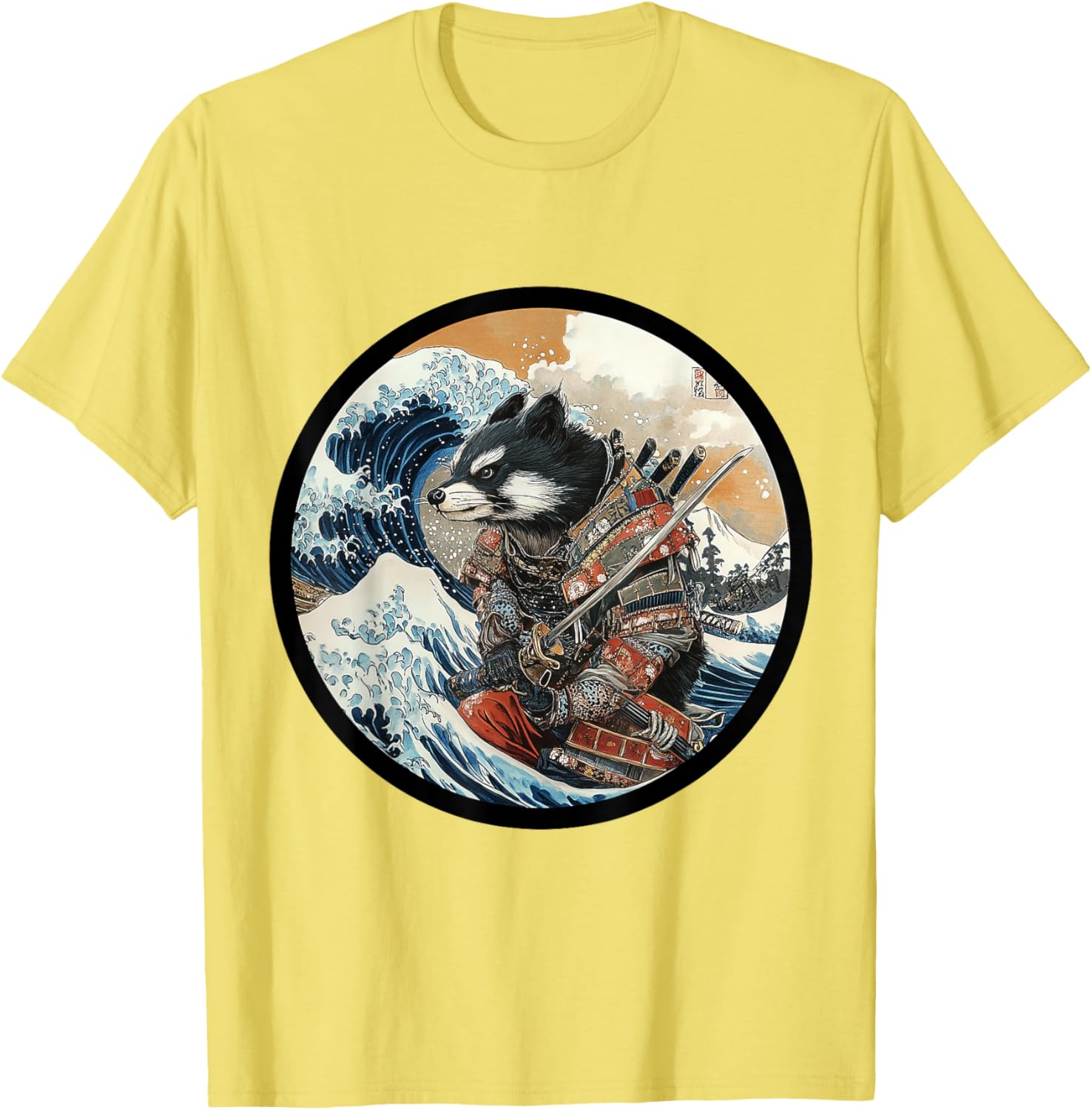 Wild Badger Brock Samurai Warrior Vintage Japanese Anime T-Shirt - 1