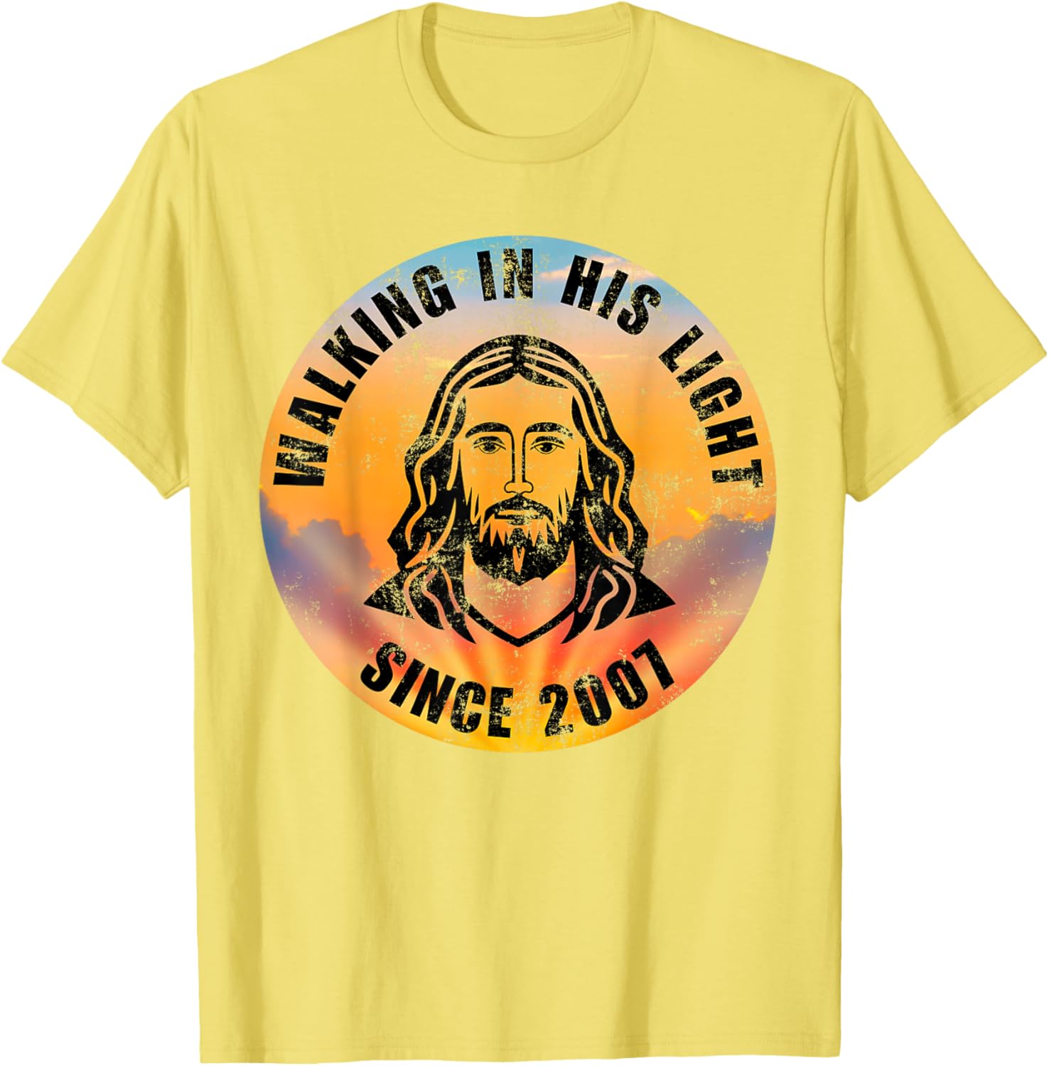 Christian Positivity Quote T-Shirt Walking In His Light Since 2007 - 25