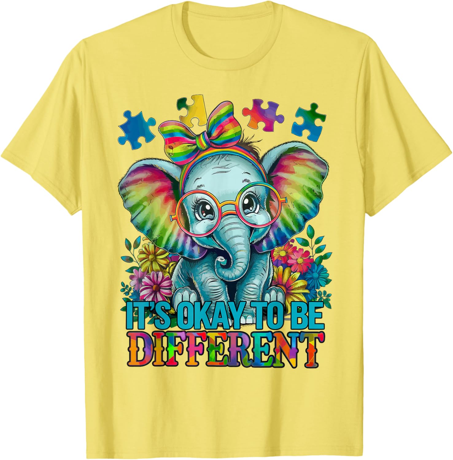 Cute Elephant Autism Awareness T-Shirt Embrace Differences in Style - 12