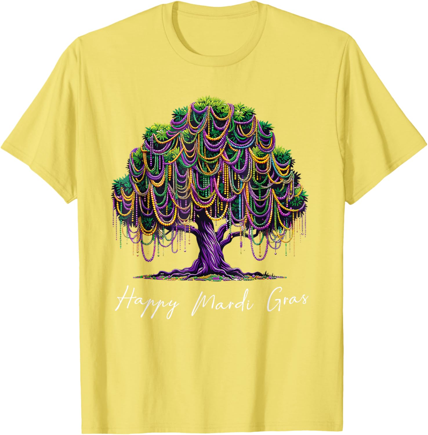 Mardi Gras Tree Beads T-Shirt for Men, Women, and Kids – Fat Tuesday Fun - 18