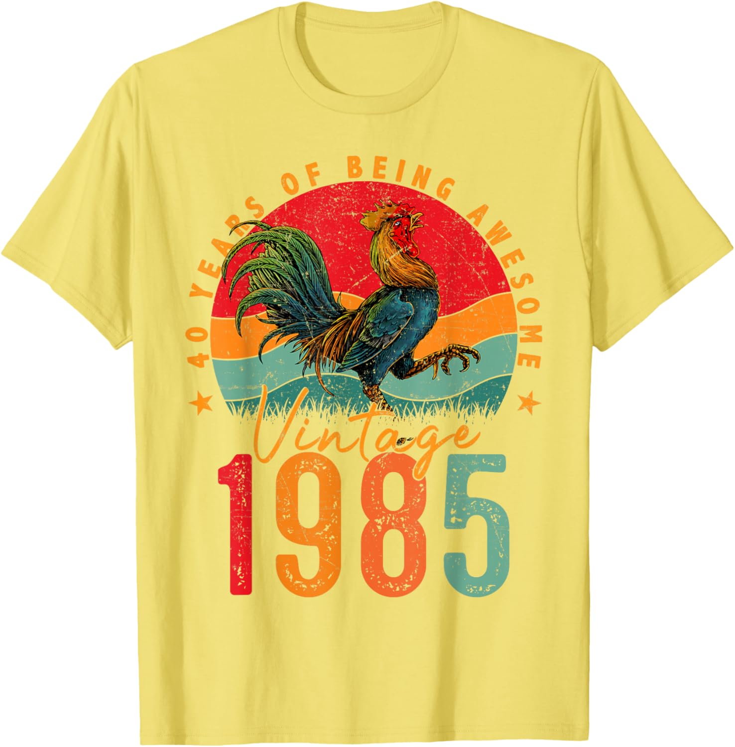 Vintage 1985 Chicken 40th Birthday Mens T-Shirt for 40 Year Old Gifts - 22
