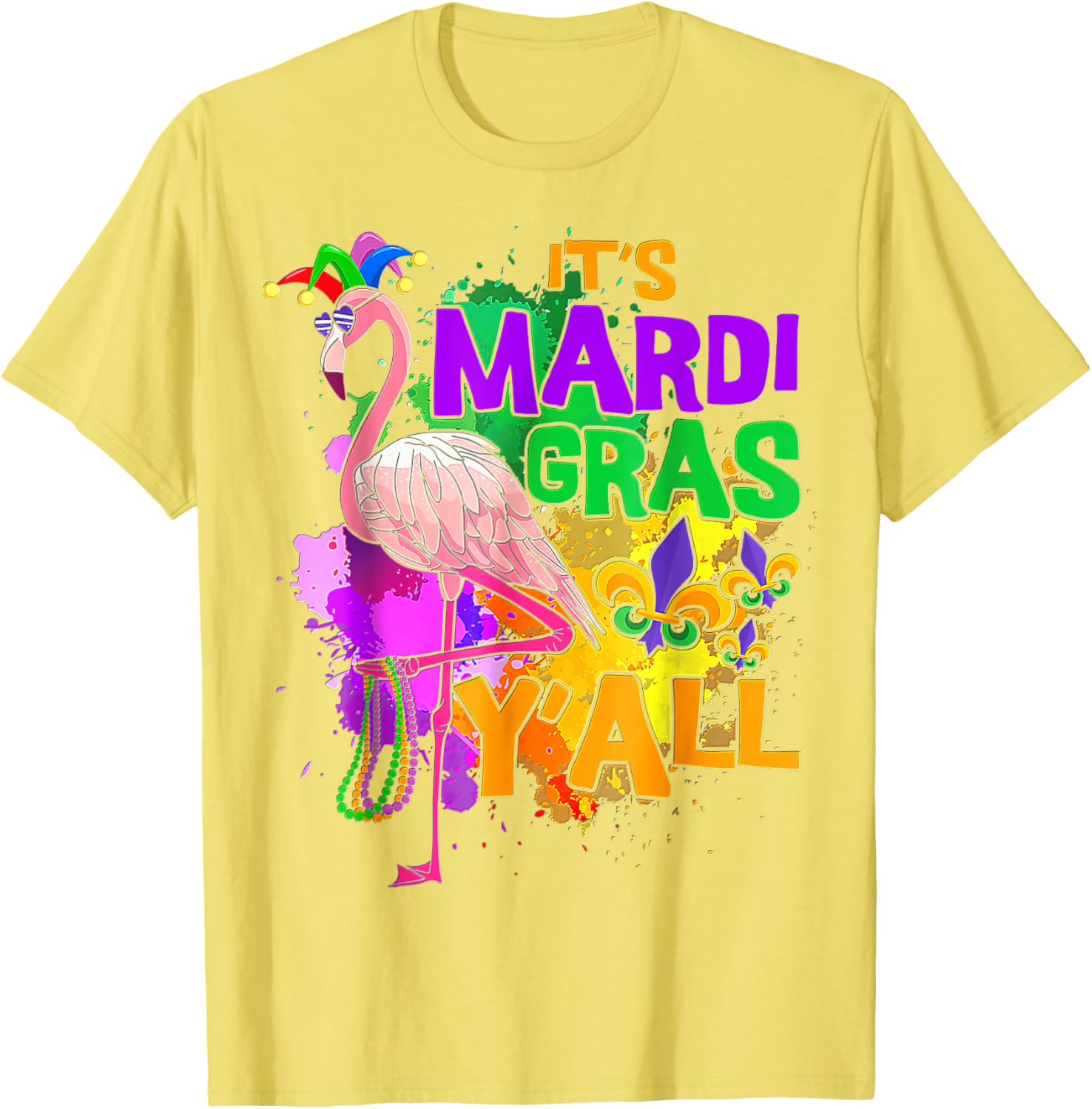 Flamingo Mardi Gras Carnival Party T-Shirt for Fun Festive Celebrations - 4