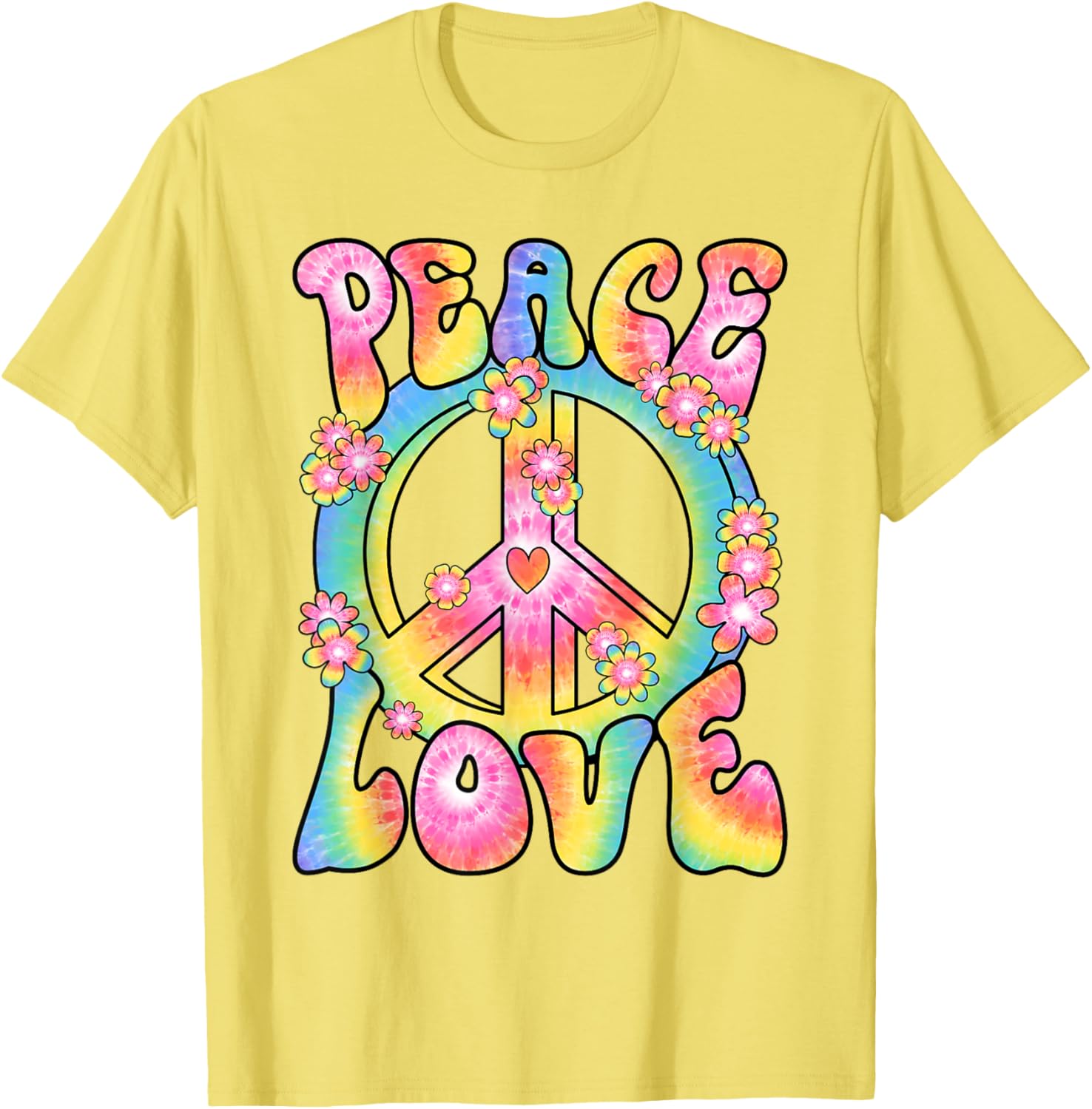 Retro Hippy Costume T-Shirt Peace Love 60s 70s Vintage Outfit - 1