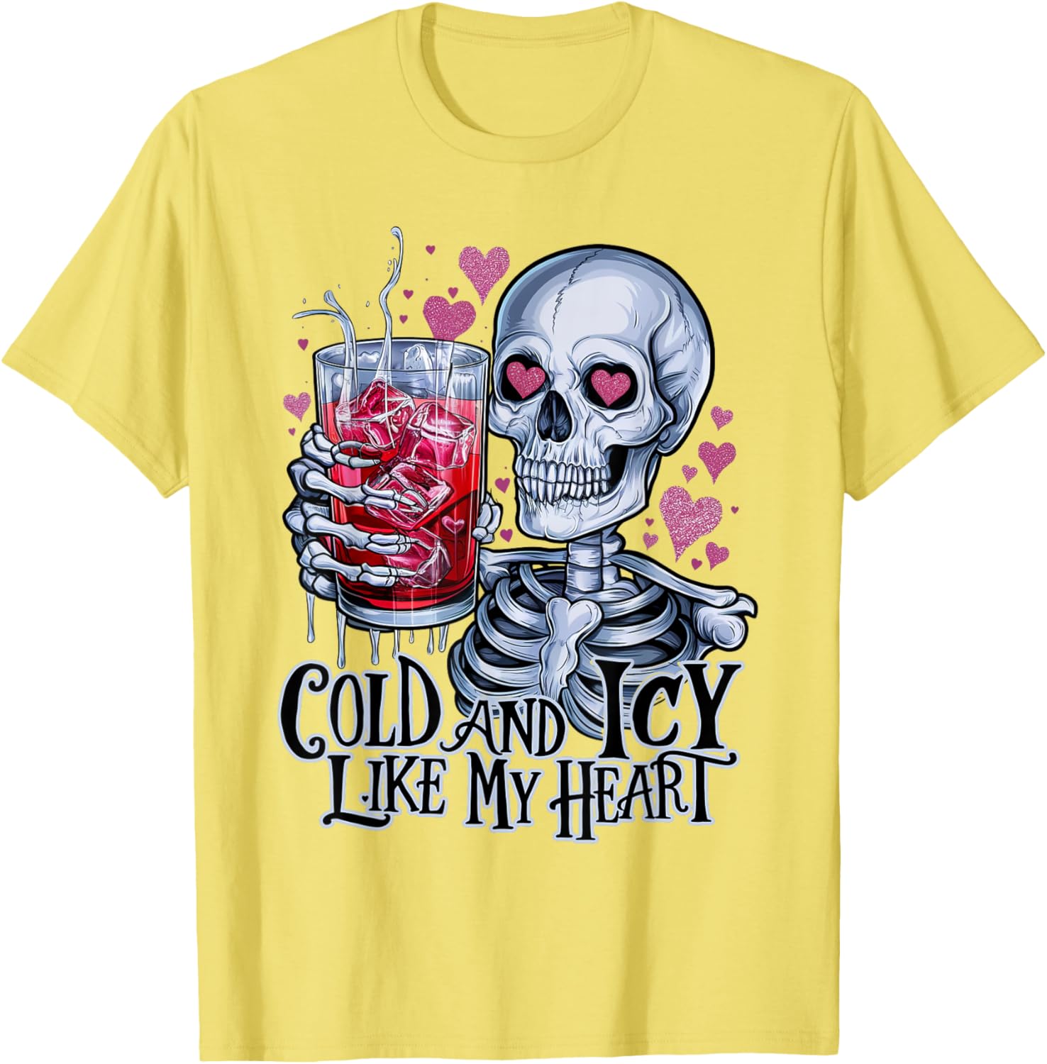 Funny Skeleton T-Shirt - Cold and Icy Like My Heart Anti-Valentine Tee - 18