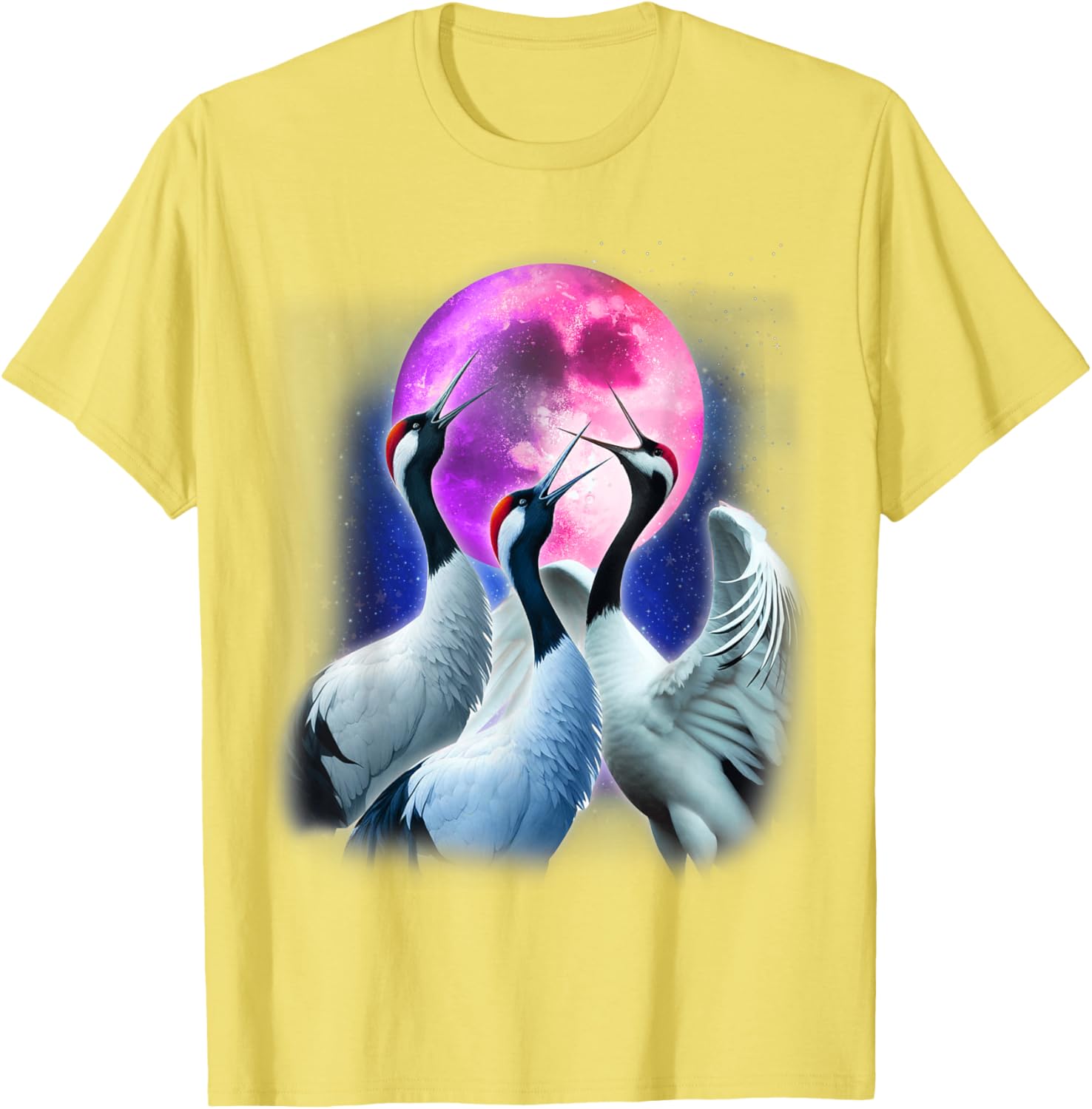 Funny Whooping Crane Howling at the Moon T-Shirt for Bird Lovers - 12