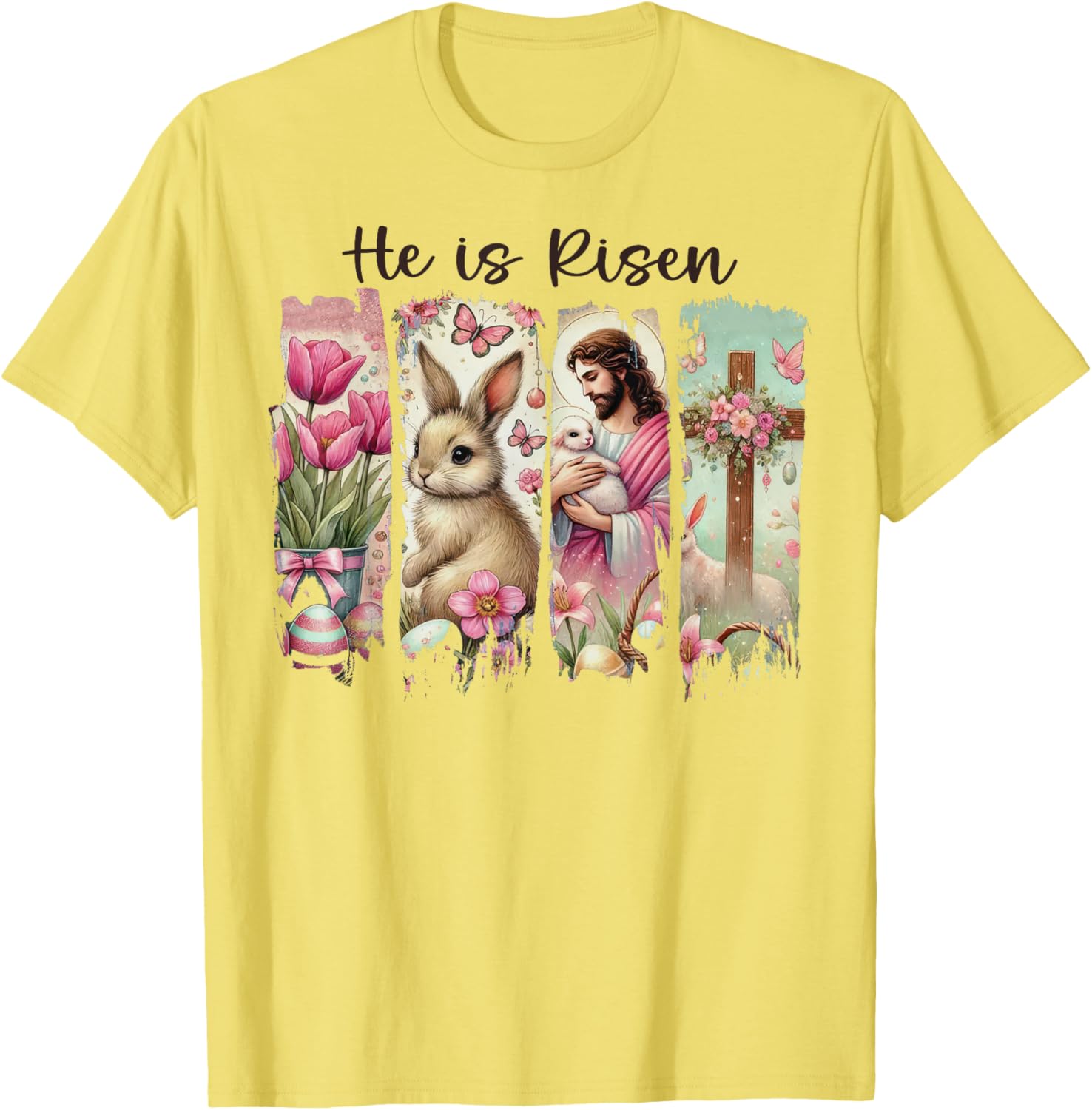 He is Risen Easter T-Shirt for Women - Inspirational Christian Apparel - 2