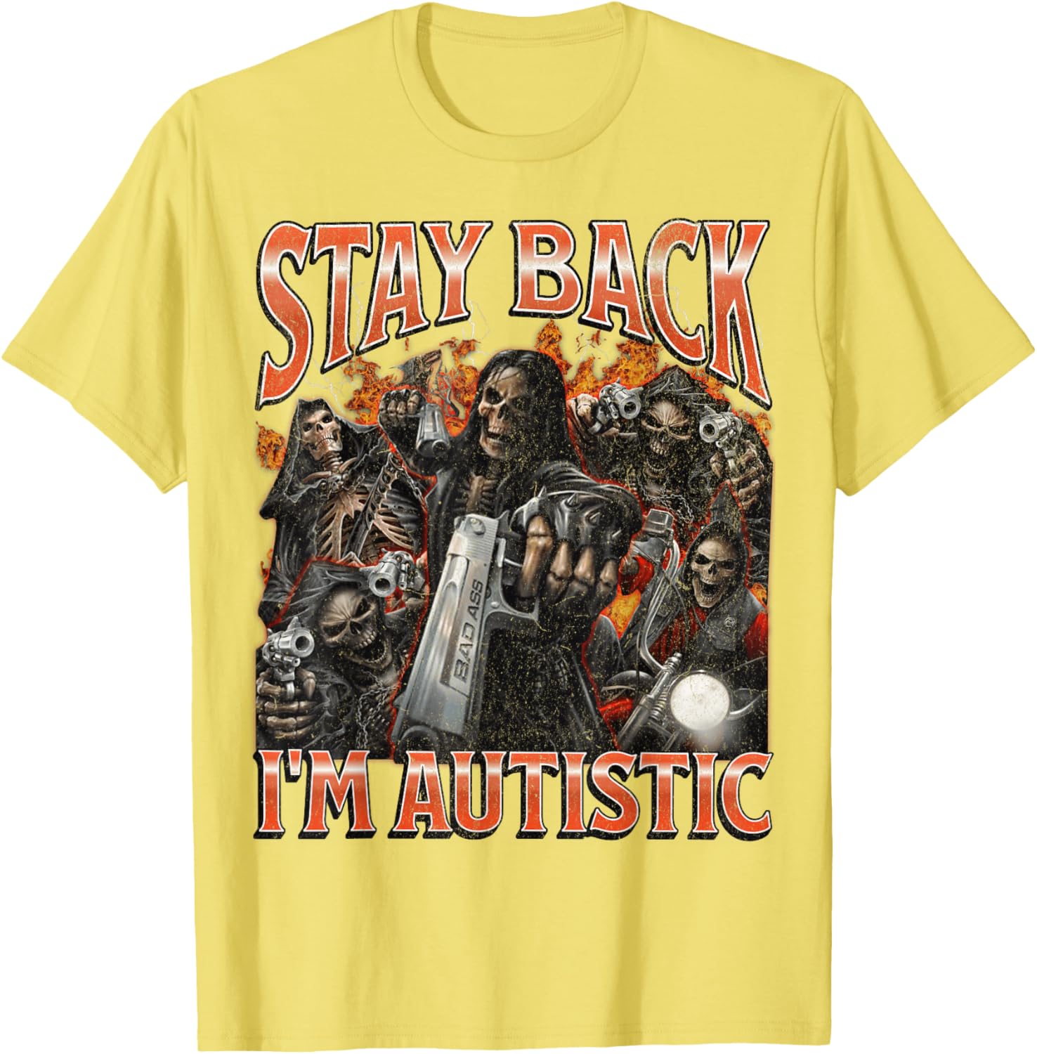 Funny Autistic Skeleton Meme Graphic T-Shirt for Unique Style and Comfort - 23