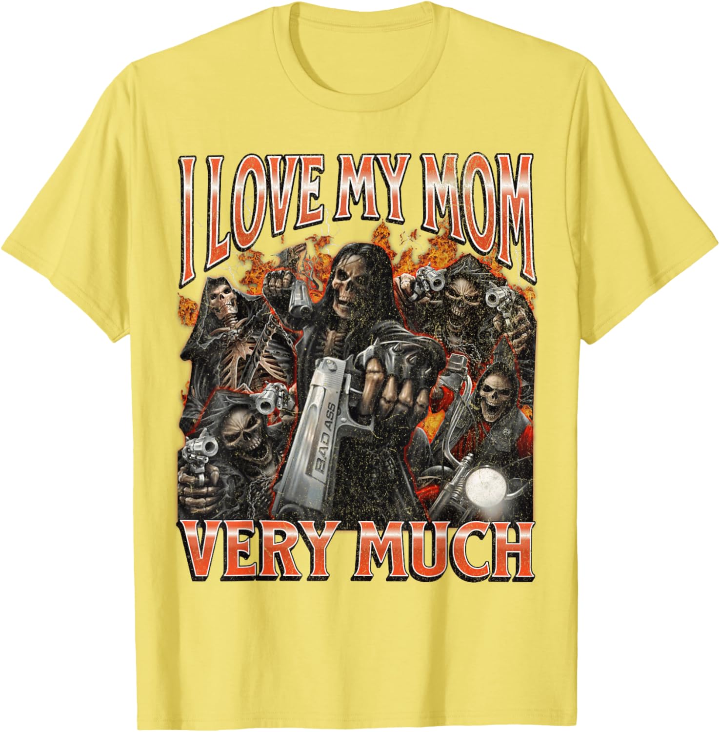Funny I Love My Mom Skeleton Graphic T-Shirt for Unique Style Lovers - 23