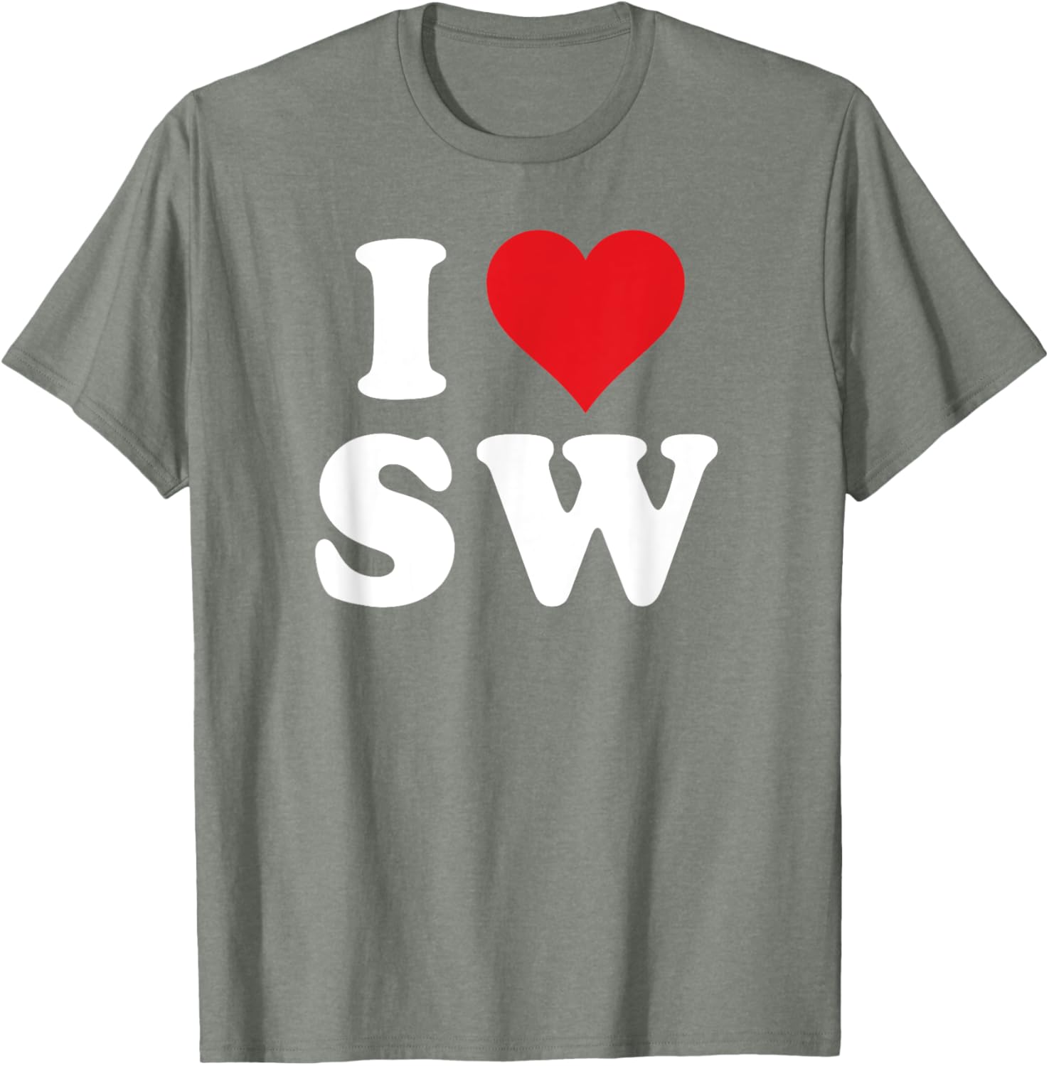 I Love SW Initials Heart T-Shirt for Stylish SW Fans and Gift Ideas - 13