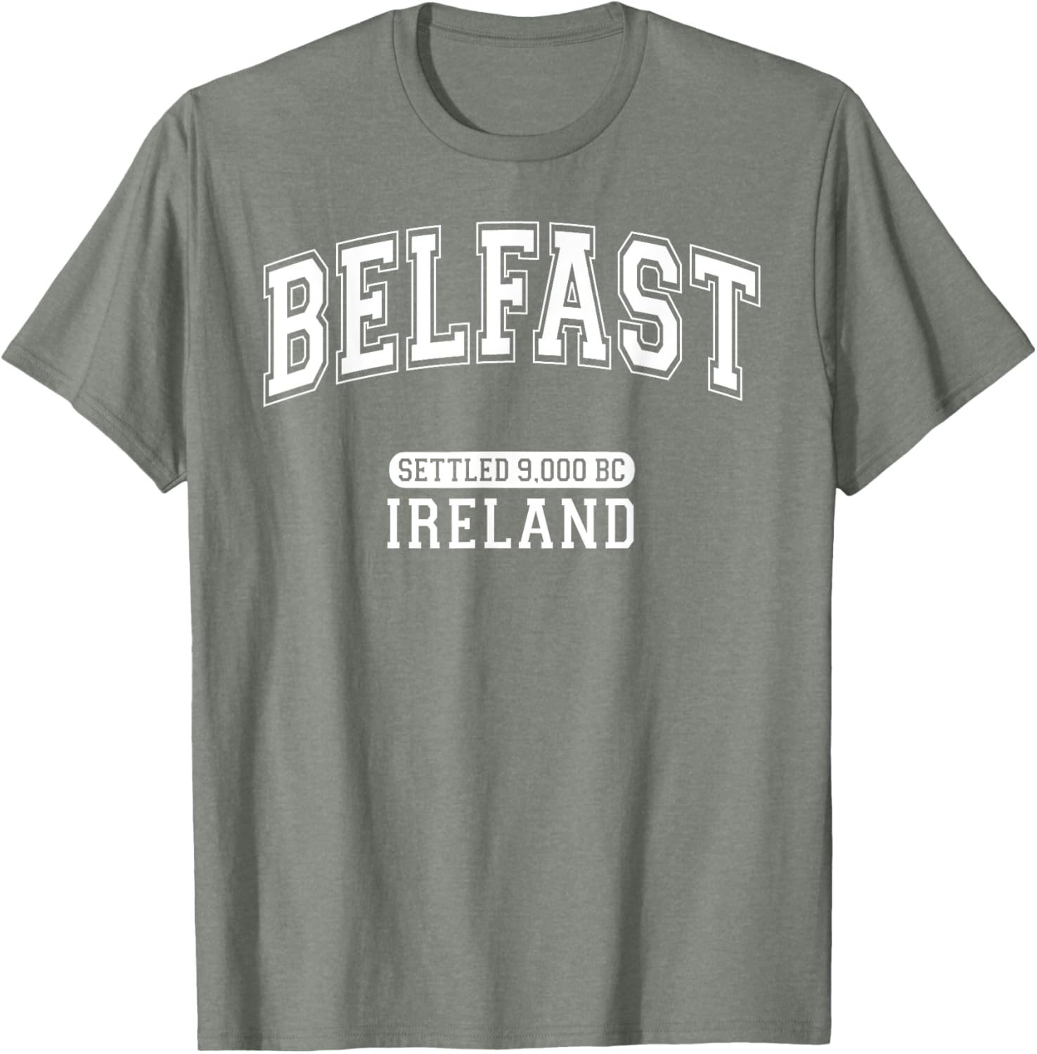 Belfast Ireland Retro T-Shirt with Arched White Letters for History Lovers - 6