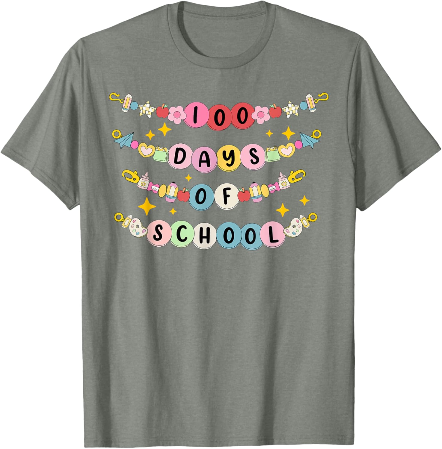 Happy 100 Days of School Bracelet and T-Shirt for Students and Teachers - 2