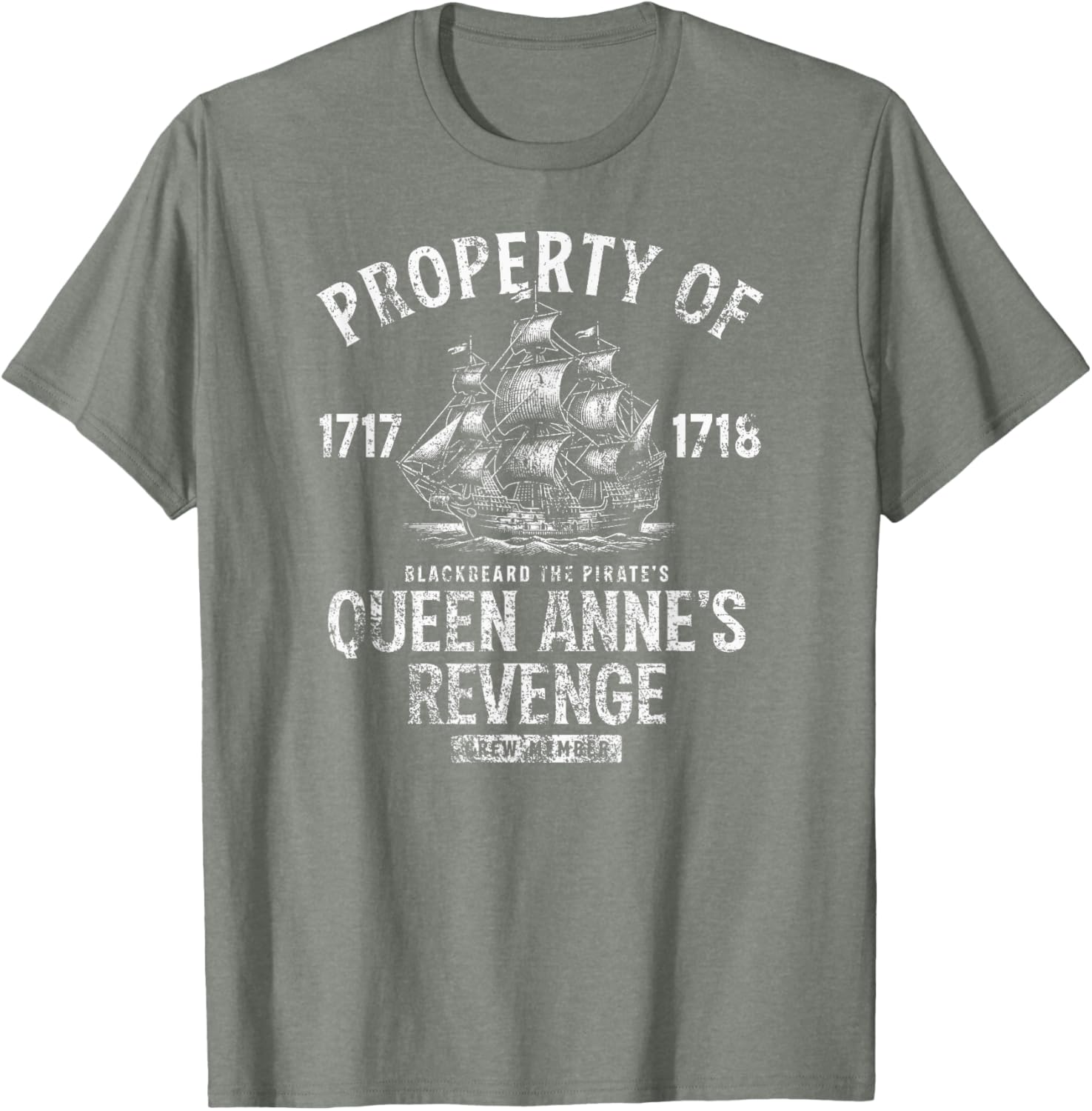 Blackbeard's Queen Anne's Revenge Distressed T-Shirt for Casual Style - 22