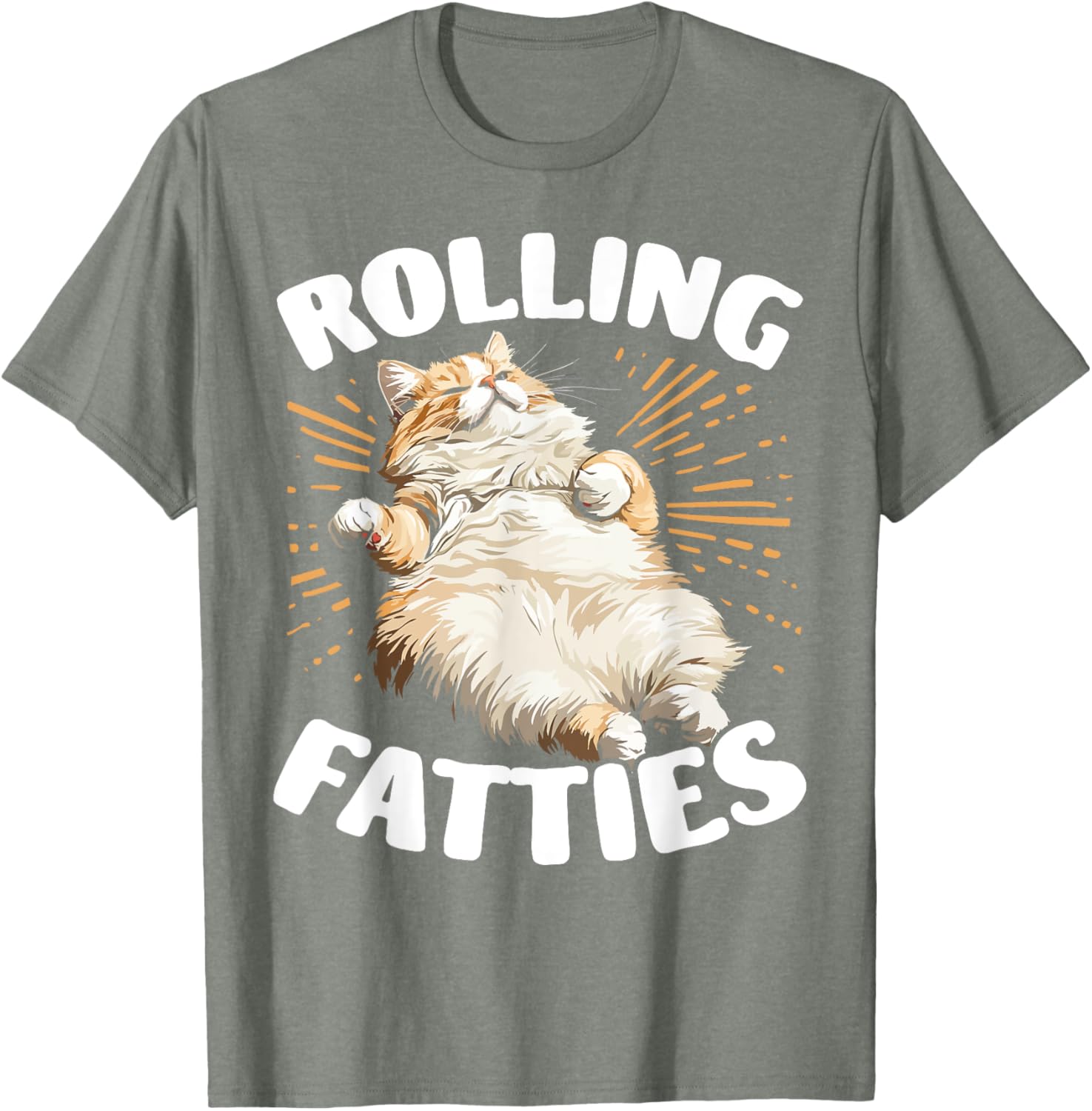 Cute Cat Rolling Fatties T-Shirt for Men and Women Cat Lovers - 3