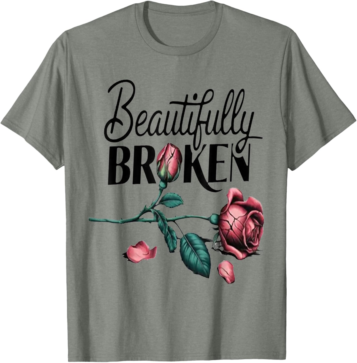 Beautifully Flowers Rose Broken Country Music T-Shirt for Music Lovers - 6