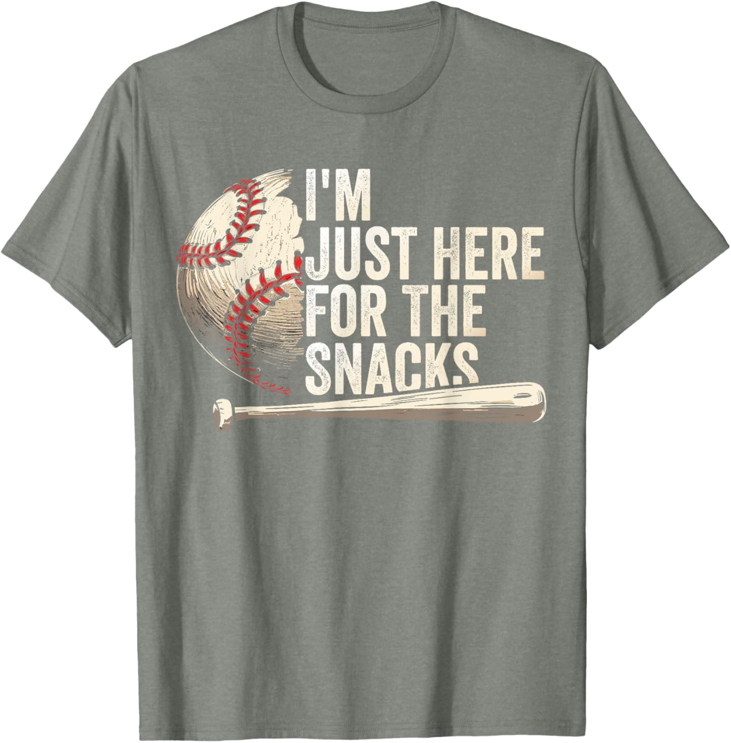 Funny Fantasy Baseball League T-Shirt I'm Just Here For The Snacks - 16