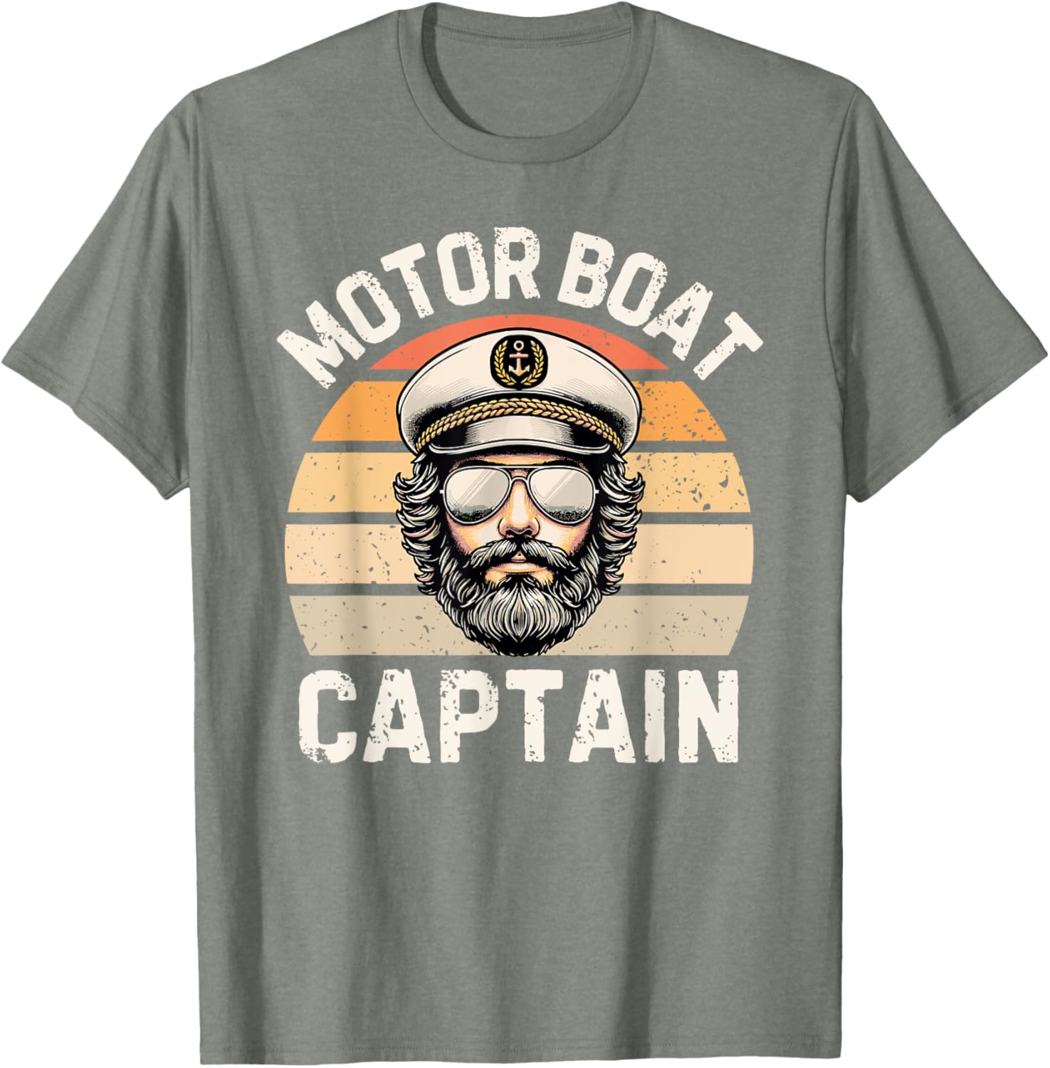 Funny Retro Motor Boat Captain T-Shirt for Nautical Enthusiasts - 19