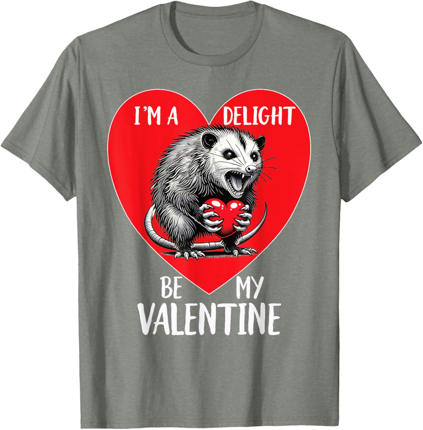 Funny Sarcastic Opossum Be My Valentine T-Shirt for Animal Lovers - 14