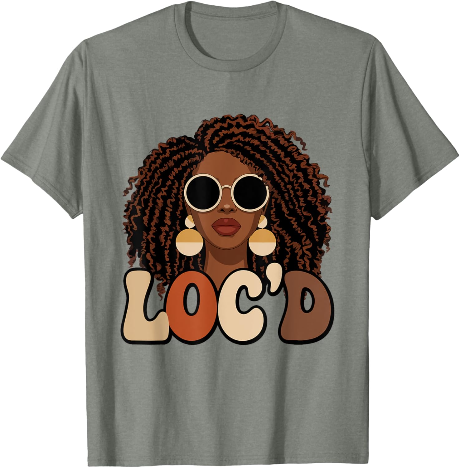 Loc'd For Life Afro Locs T-Shirt for Black Melanin Women Stylish Tee - 22