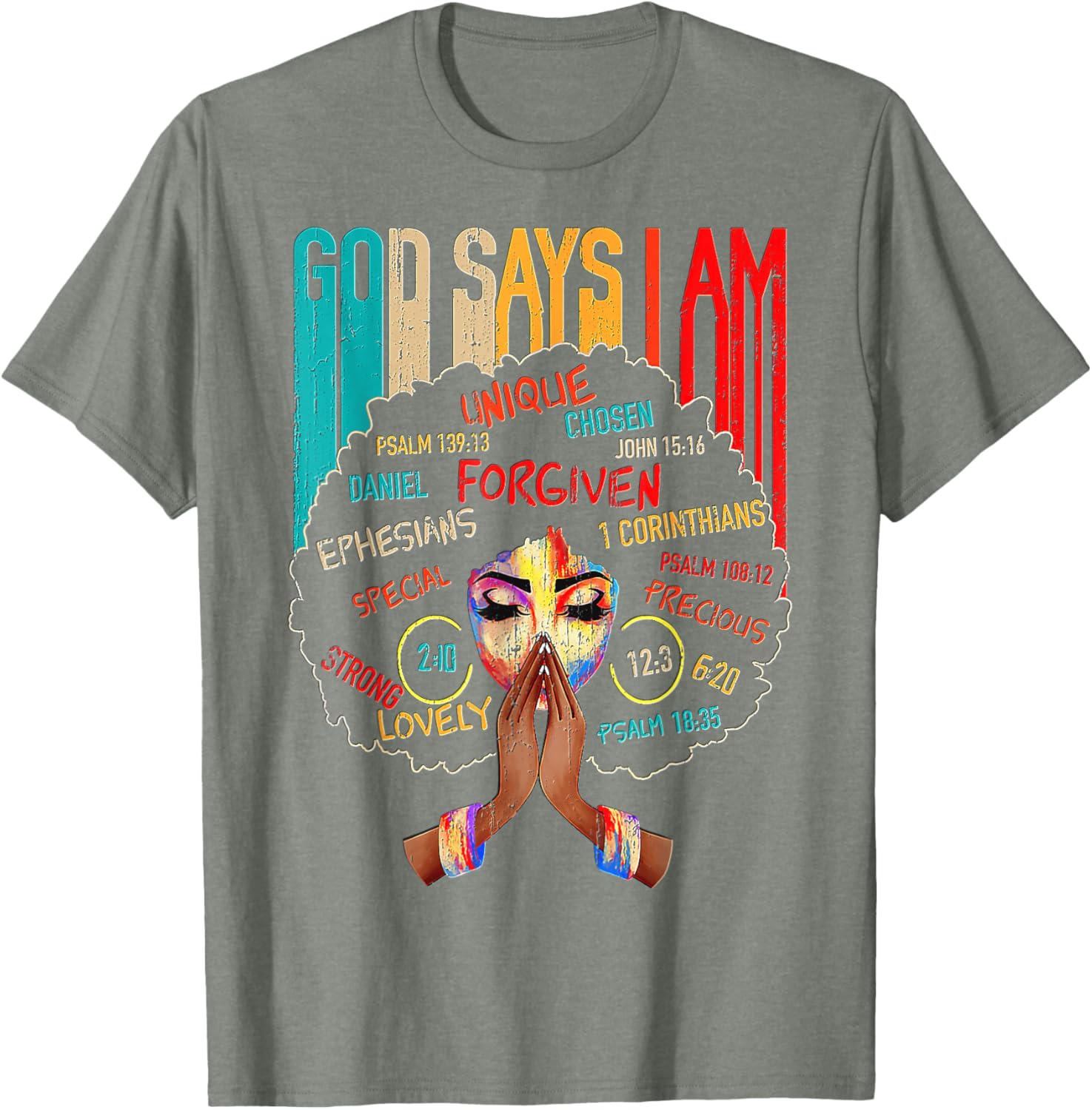 Empowerment T-Shirt for Black Girls - God Says I Am Statement Tee - 11
