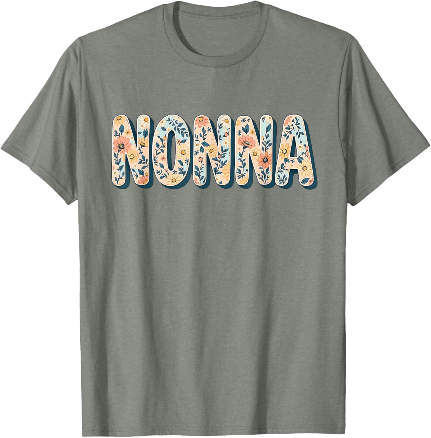 Wildflowers Nonna Floral Mother's Day T-Shirt for Stylish Grandmas - 11