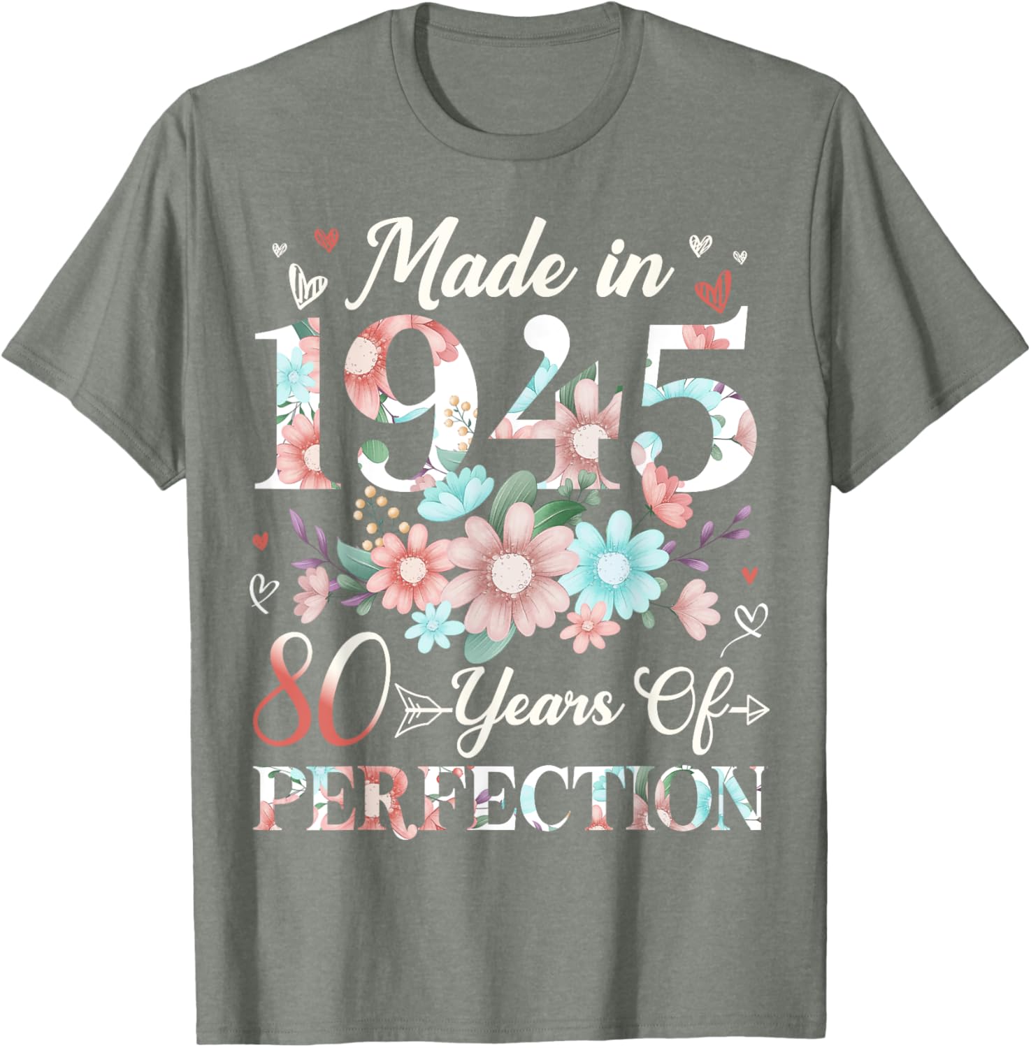 Floral 80th Birthday T-Shirt for Women - Celebrating 80 Years of Joy - 13