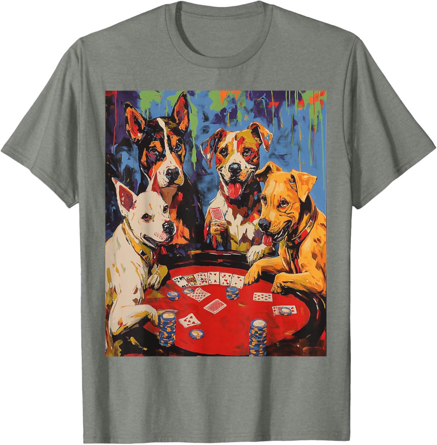 Dogs Playing Poker T-Shirt for Fun Pet Lovers - Stylish Graphic Tee - 25