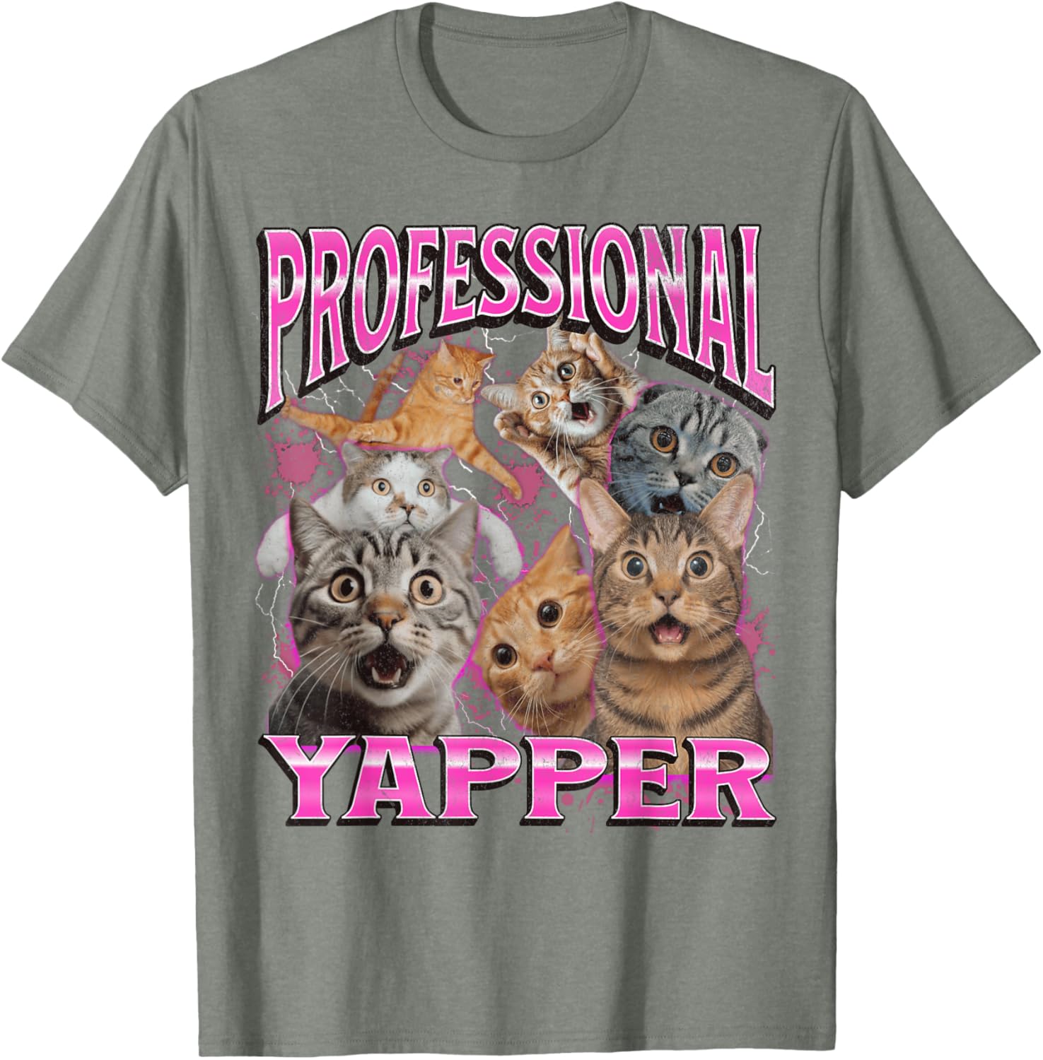 Funny 90s Cat Meme T-Shirt for Men and Women - Yapper Graphic Tee - 7