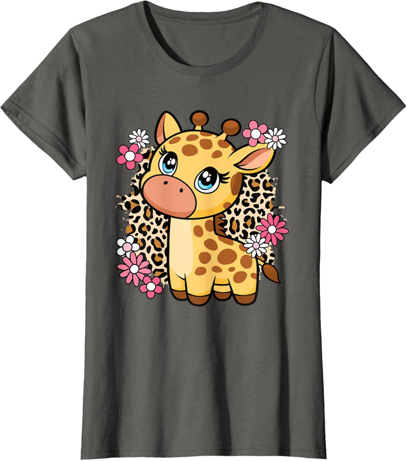 Cute Giraffe Flower T-Shirt for Women, Girls, and Kids - Perfect Gift! - 11