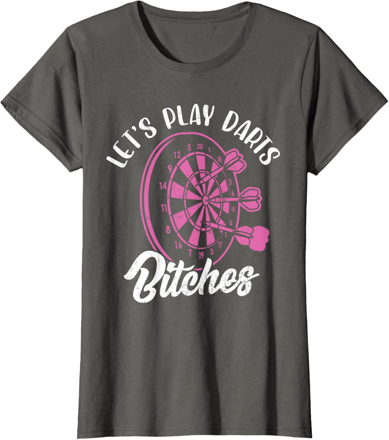 Grunge Let's Play Darts Dartboard T-Shirt for Women - Fun Darts Apparel - 1