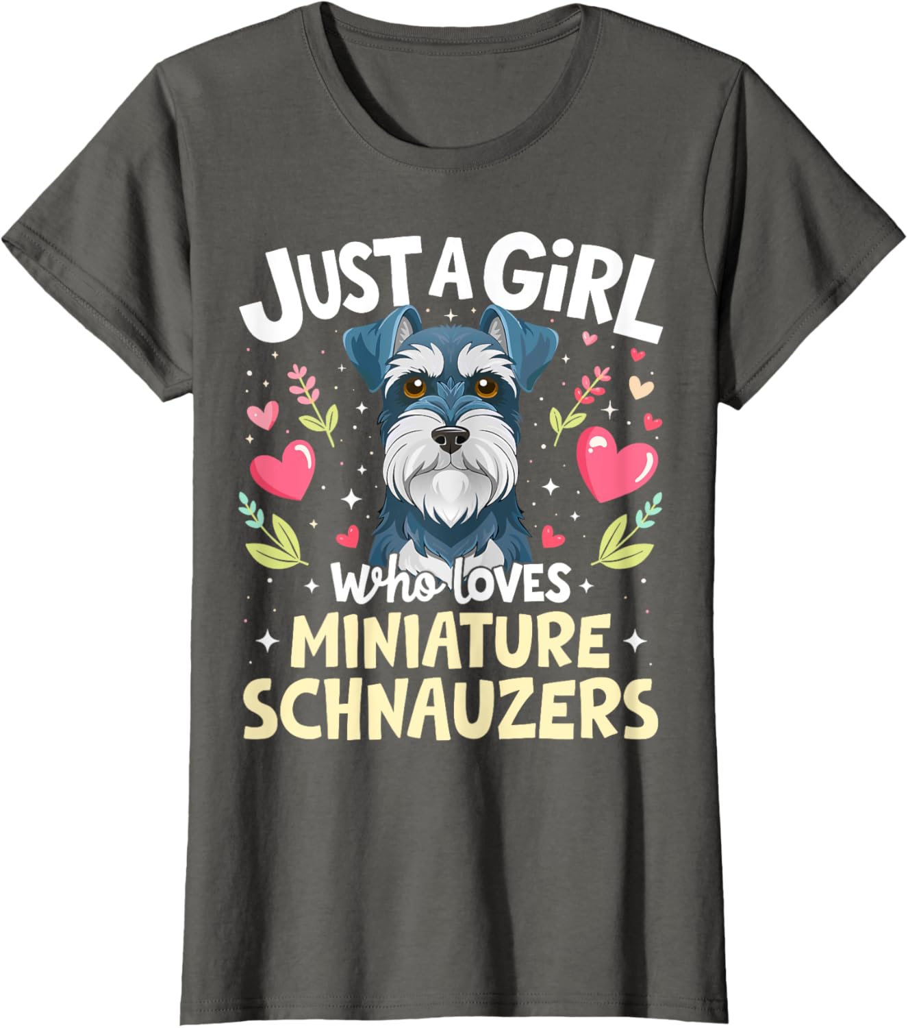 Cute Miniature Schnauzer Puppy T-Shirt for Dog Lovers Girls - 5