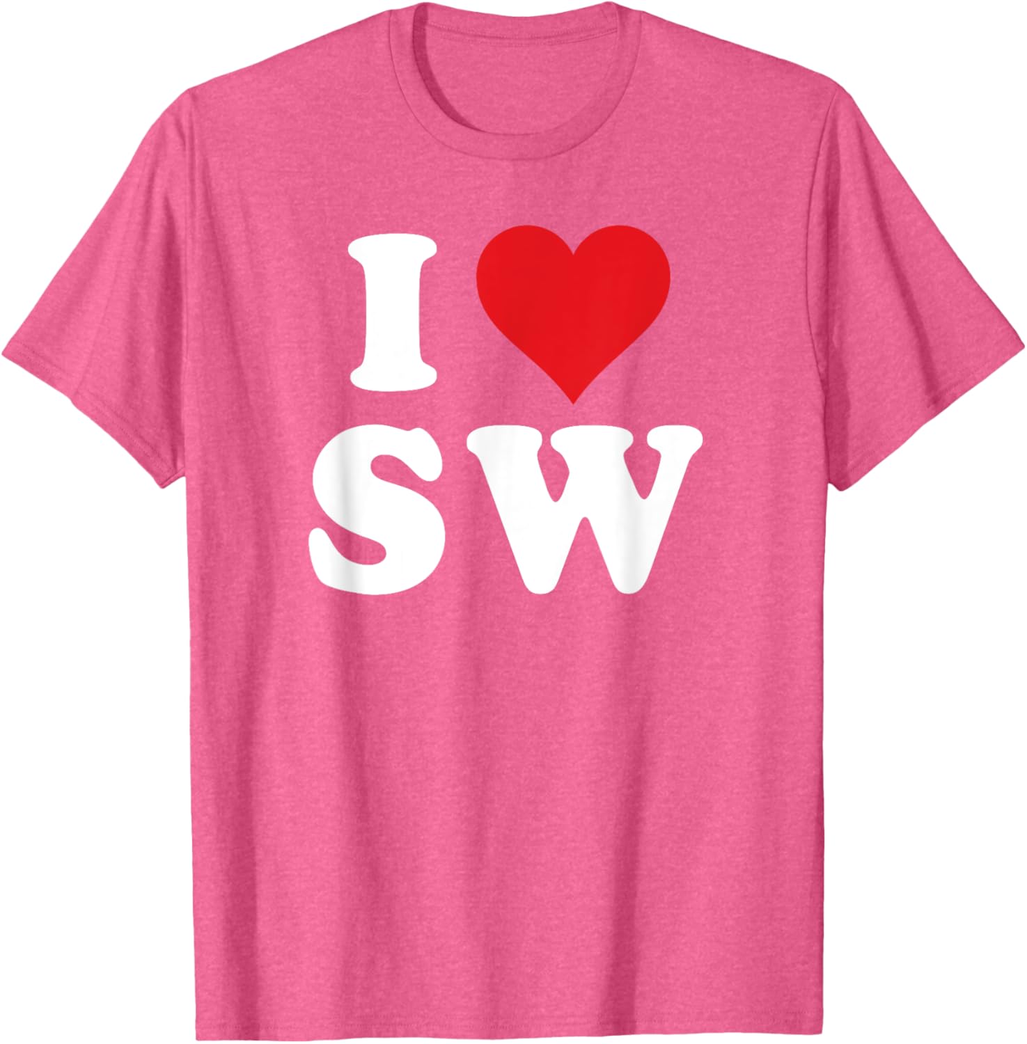 I Love SW Initials Heart T-Shirt for Stylish SW Fans and Gift Ideas - 9