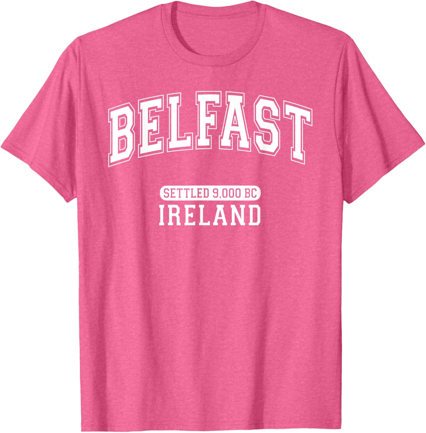 Belfast Ireland Retro T-Shirt with Arched White Letters for History Lovers - 11