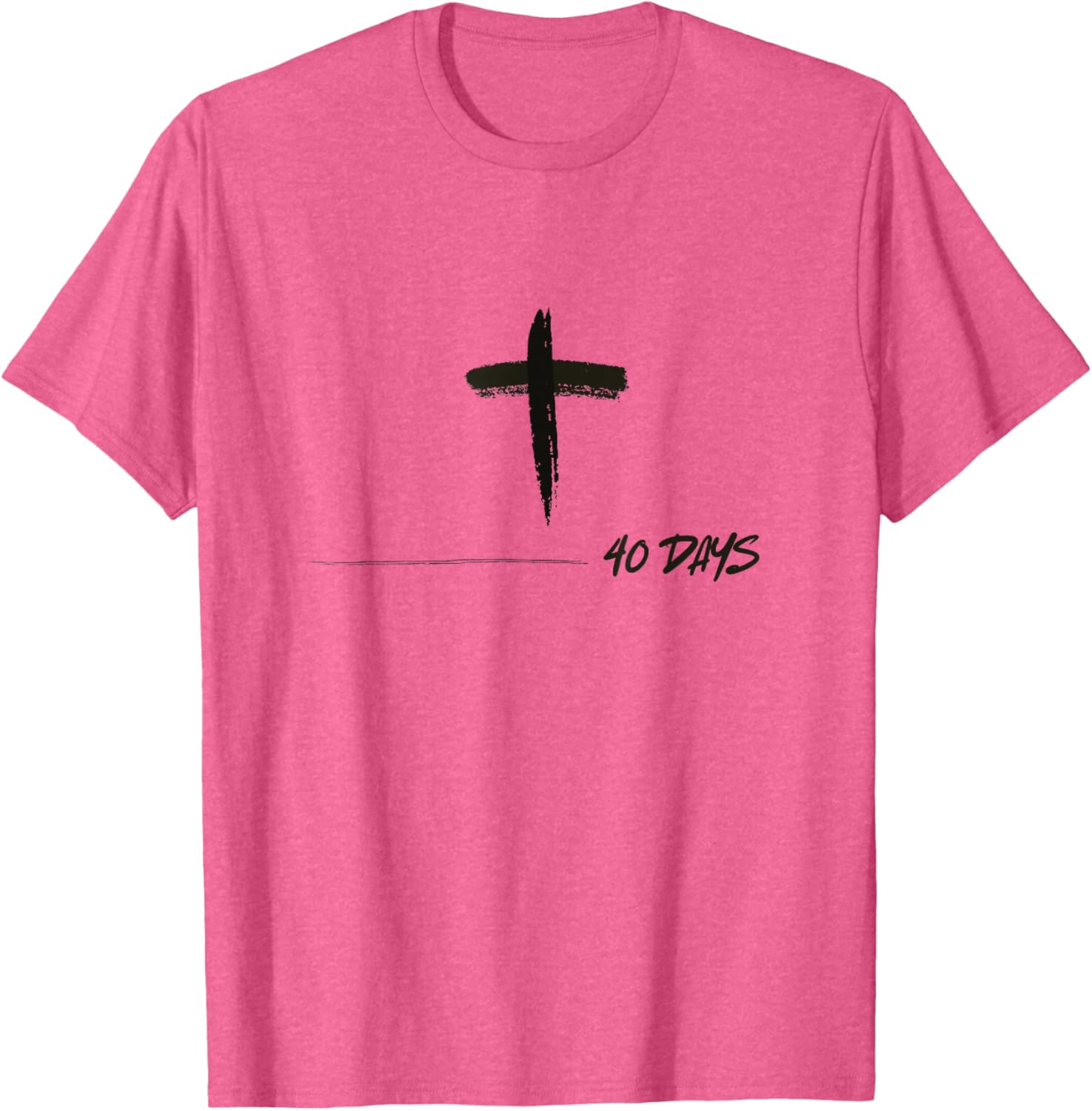 Forty Days of Lent Ash Wednesday Cross Catholic T-Shirt for Believers - 16