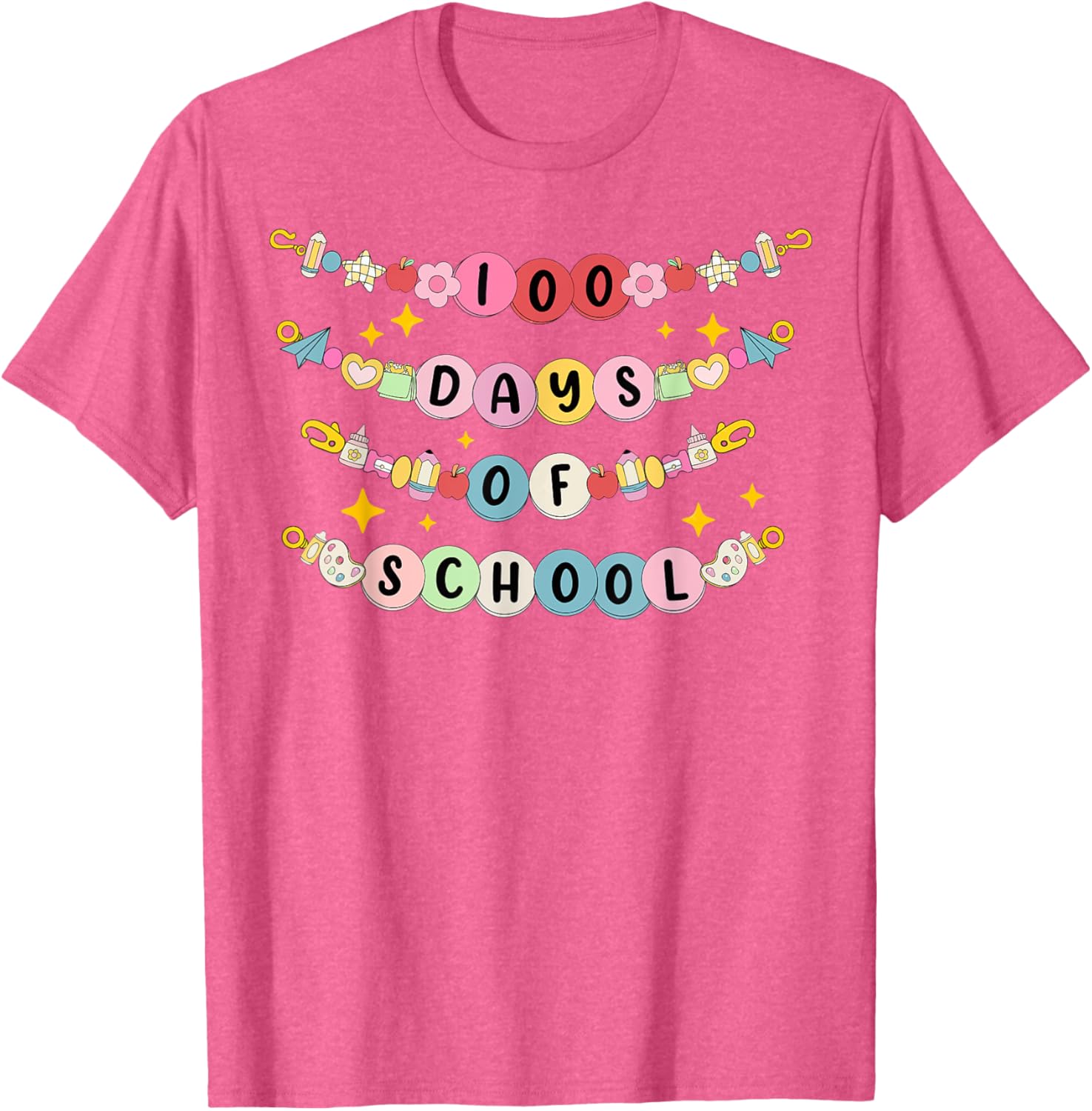Happy 100 Days of School Bracelet and T-Shirt for Students and Teachers - 6