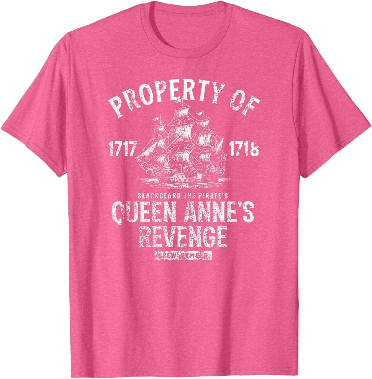 Blackbeard's Queen Anne's Revenge Distressed T-Shirt for Casual Style - 8