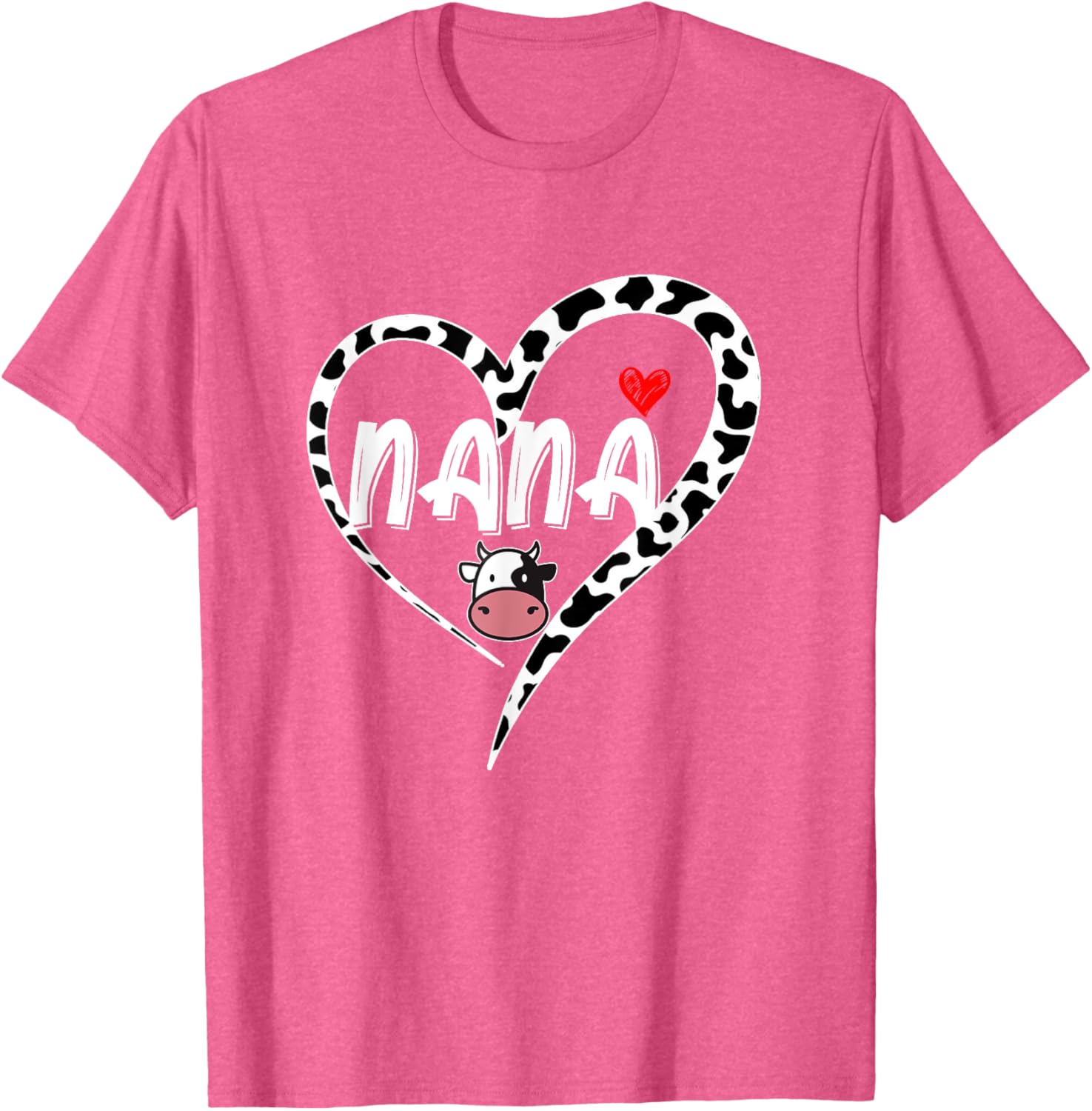 Nana Cow Print Heart T-Shirt Perfect for Mother's Day Gifts - 1