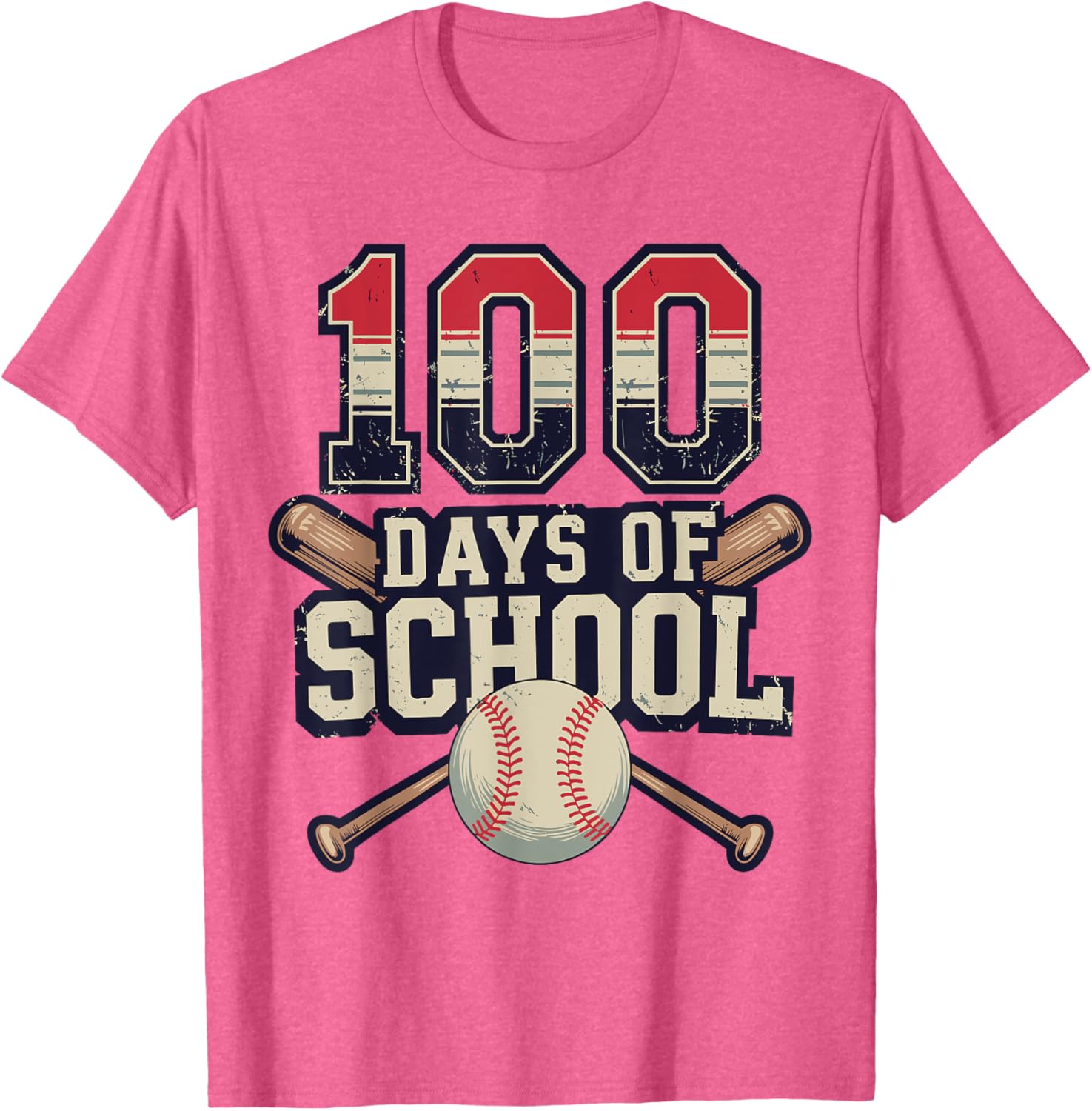 Vintage Baseball Theme 100 Days of School Celebration T-Shirt for Kids - 19
