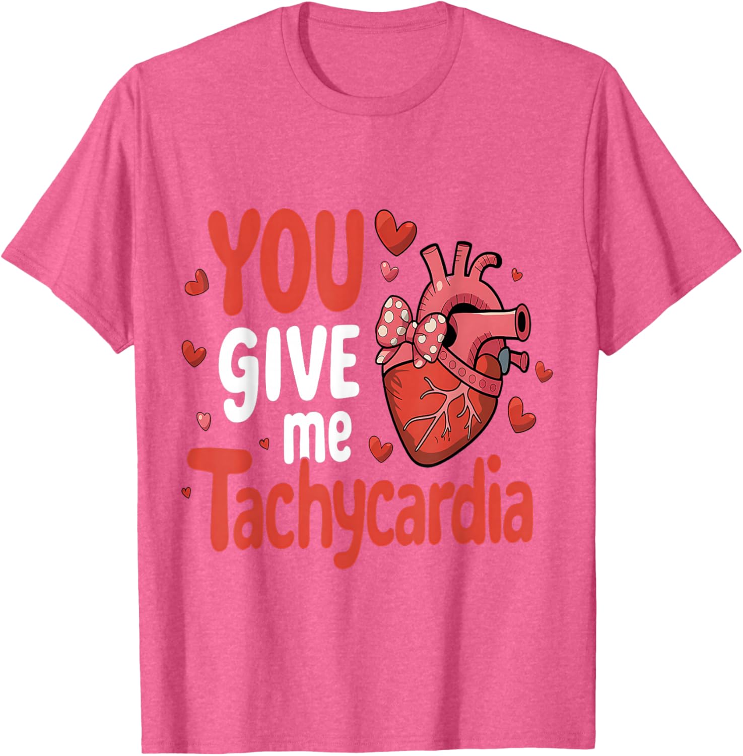 Cute You Give Me Tachycardia Nurse Valentines Day Scrub Top for Women - 2
