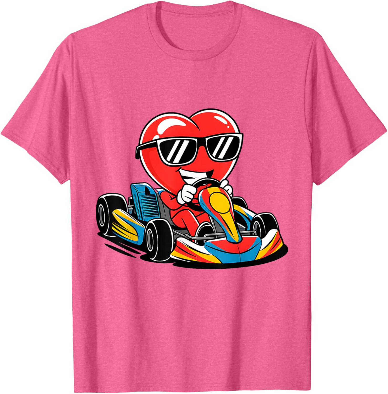 Heart Racing Go-Kart Valentine's Day T-Shirt for Boys and Girls - 22