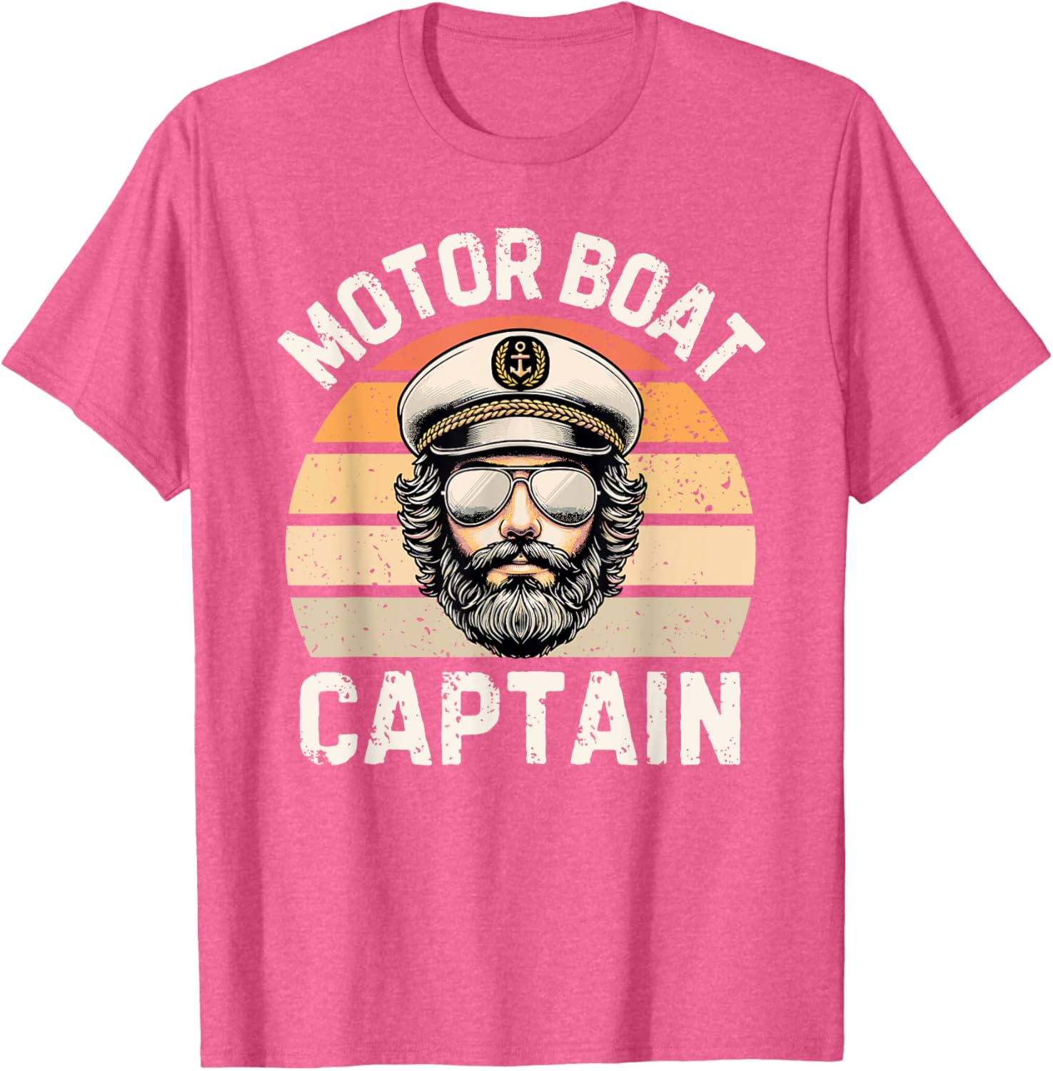 Funny Retro Motor Boat Captain T-Shirt for Nautical Enthusiasts - 1