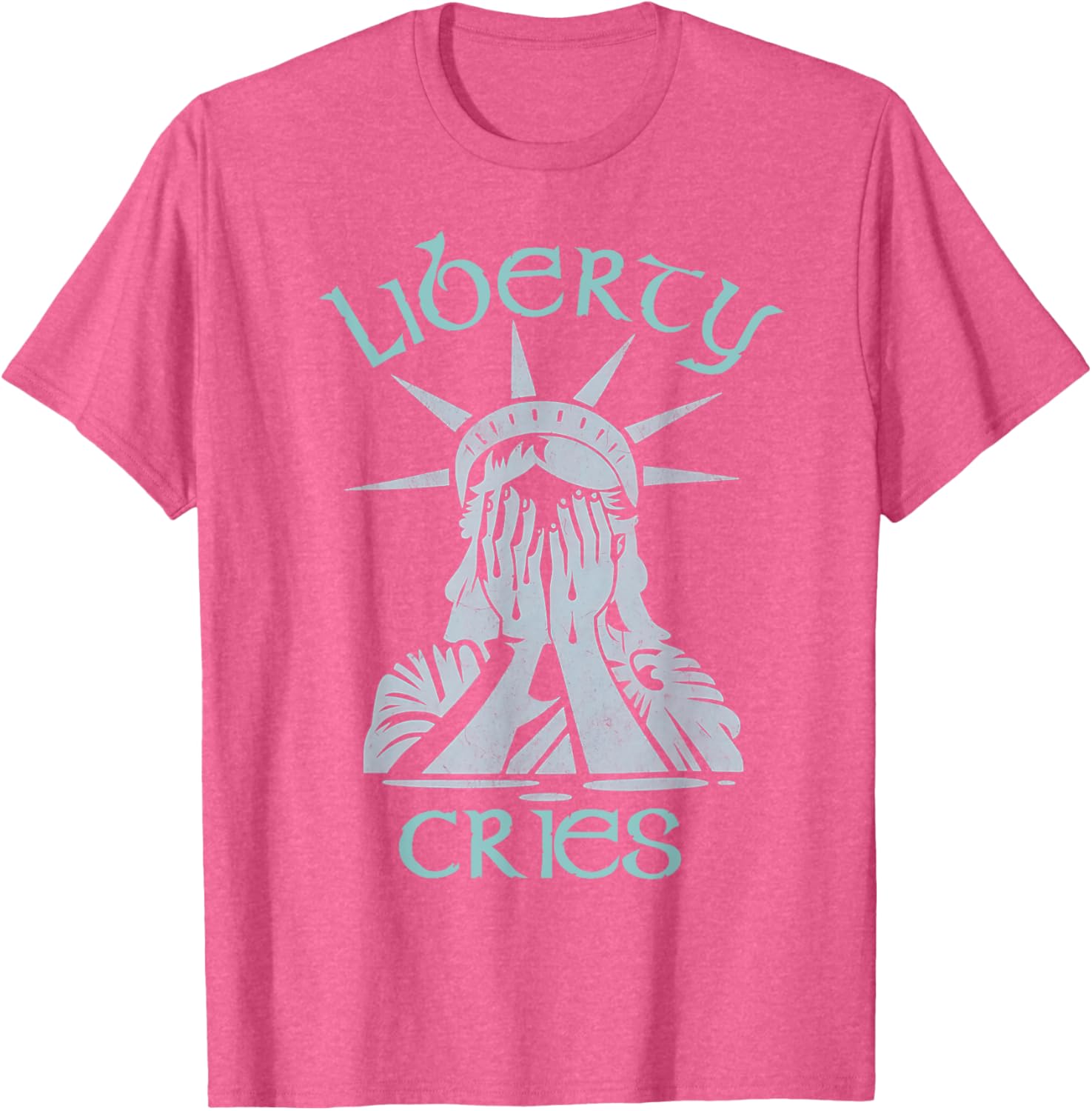 Statue of Liberty Headache Disgust Cry T-Shirt for American Pride - 14