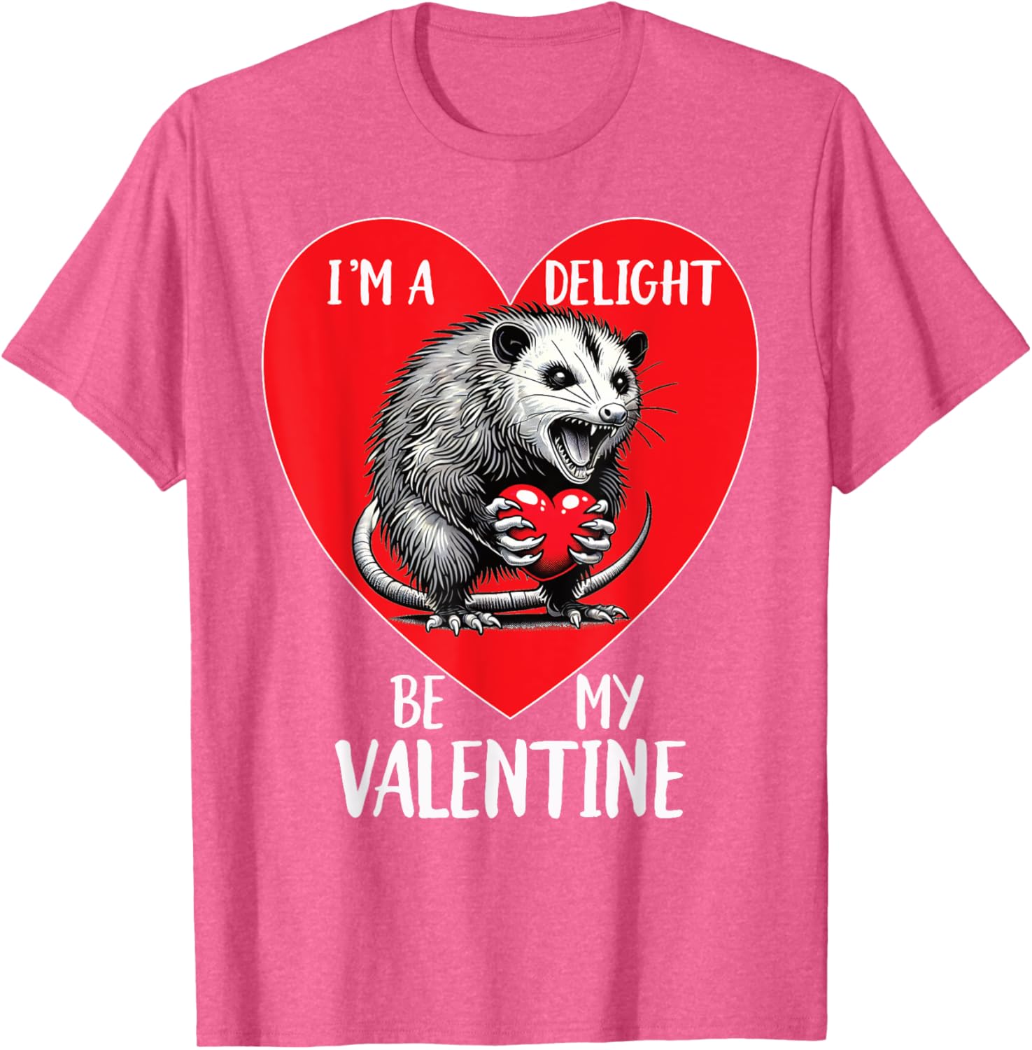 Funny Sarcastic Opossum Be My Valentine T-Shirt for Animal Lovers - 16