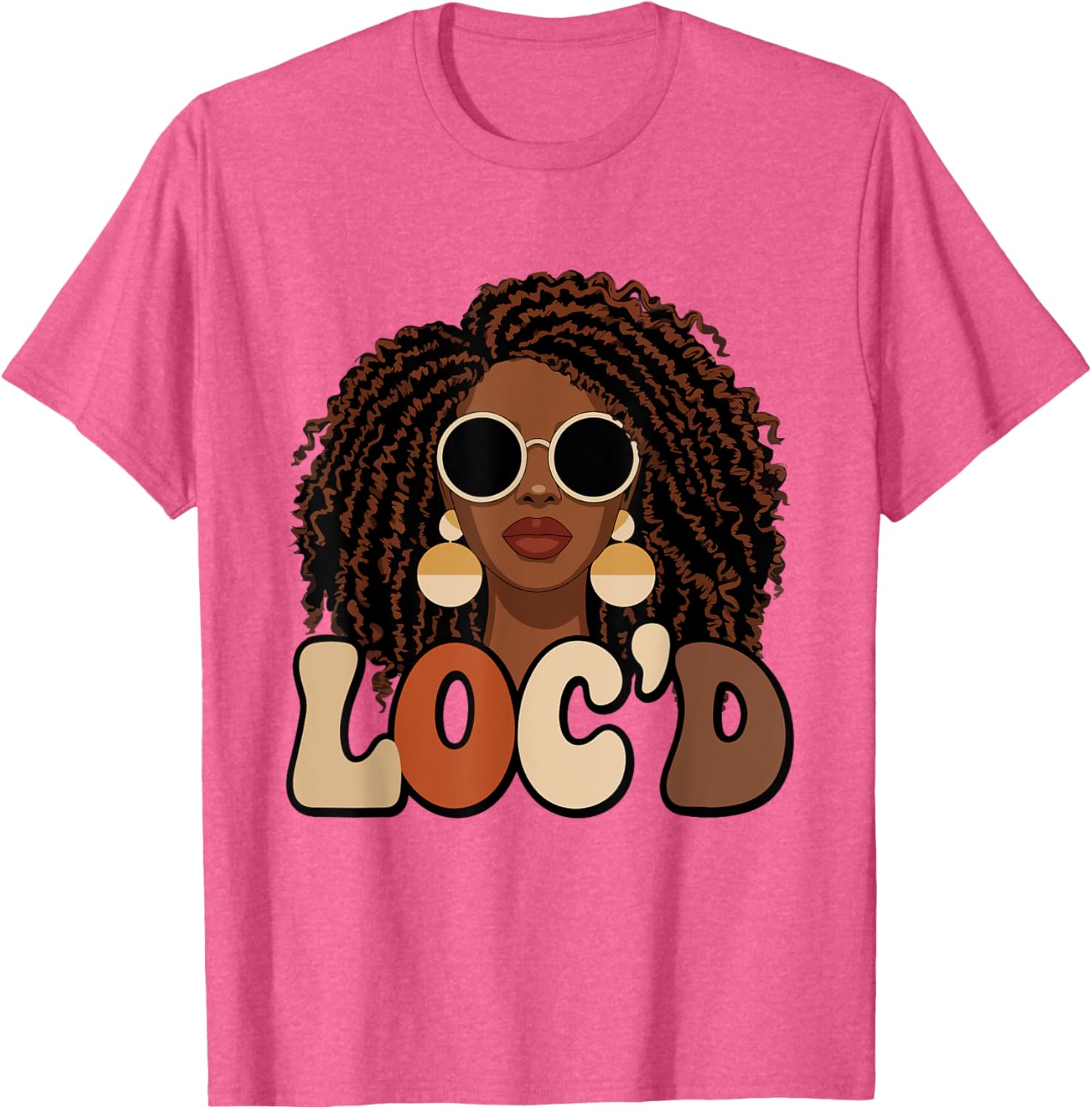 Loc'd For Life Afro Locs T-Shirt for Black Melanin Women Stylish Tee - 19