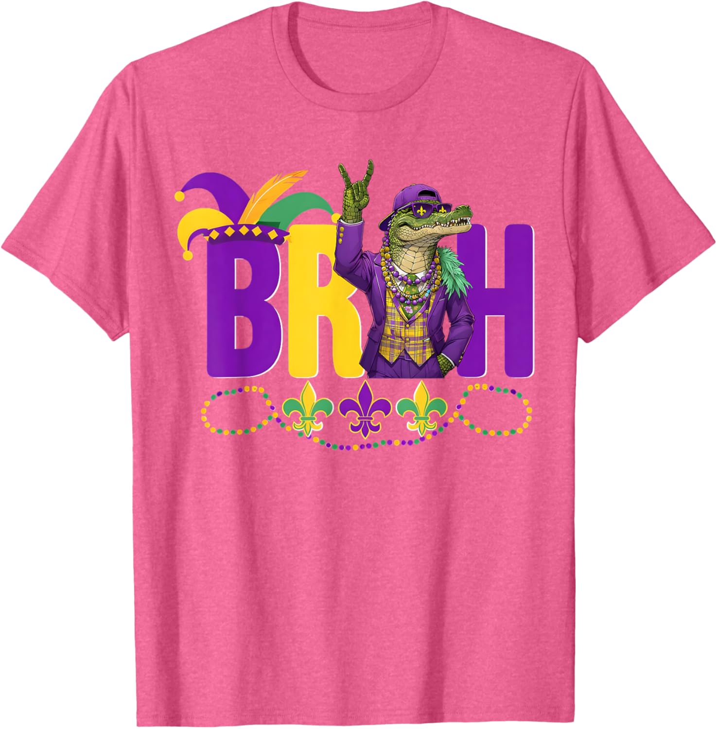 Bruh Mardi Gras Alligator Funny Meme T-Shirt for Boys and Teens - 10