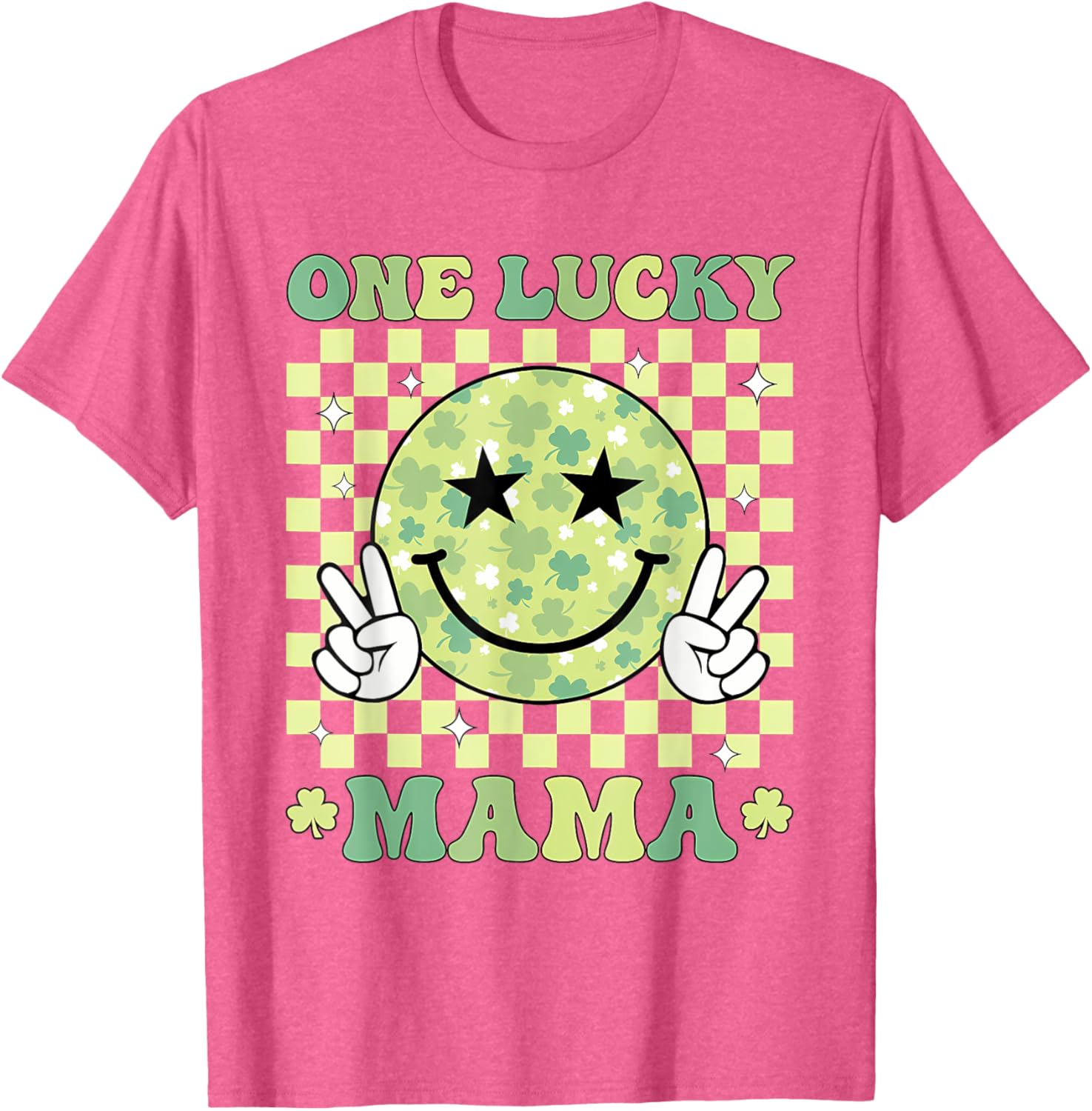 One Lucky Mama St Patricks Day 2025 Retro T-Shirt for Moms - 12