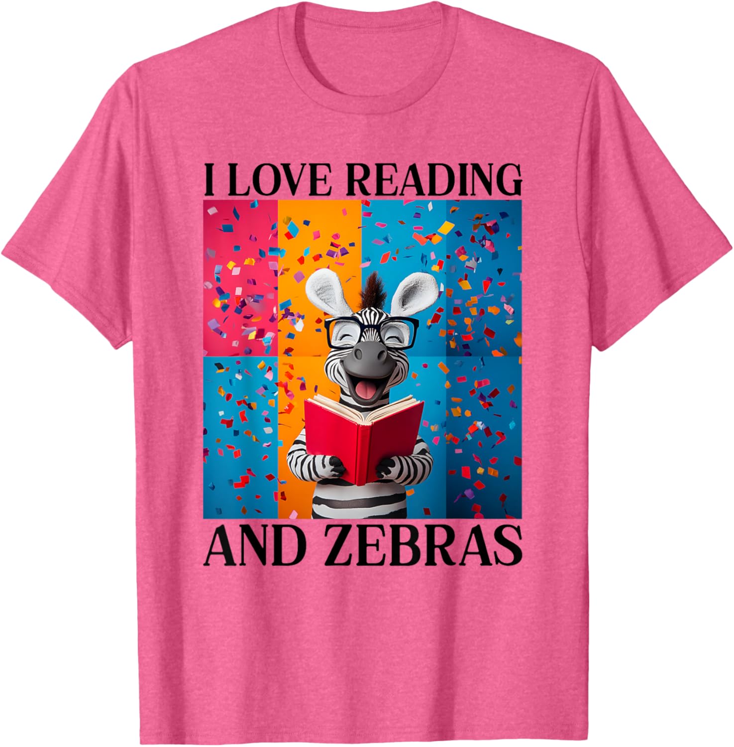 Cute Zebra Reading T-Shirt for Book Lovers - Love Reading Apparel - 6