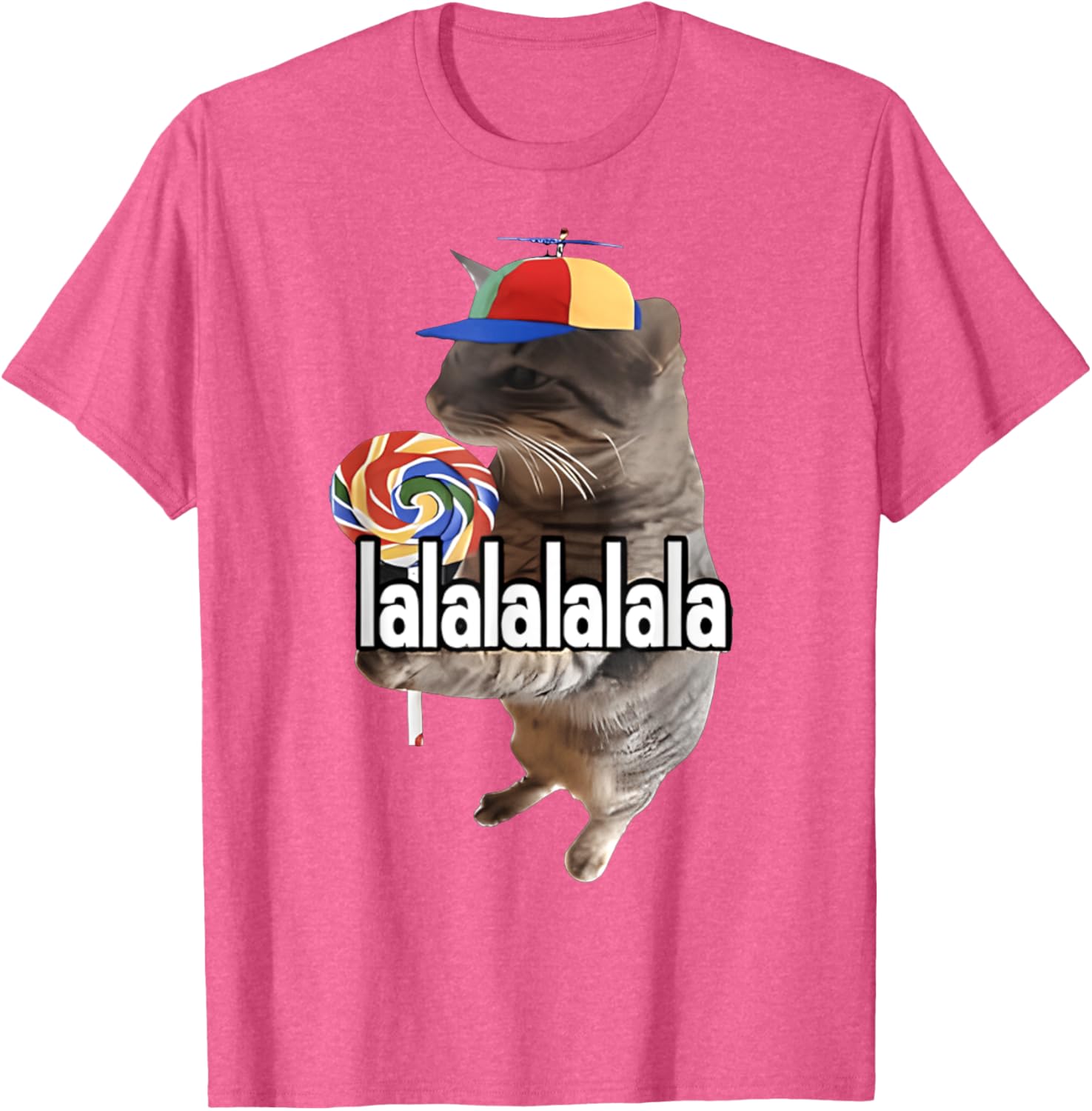 Silly Cat with Lollipop Funny Meme T-Shirt for Men, Women, Kids - 2