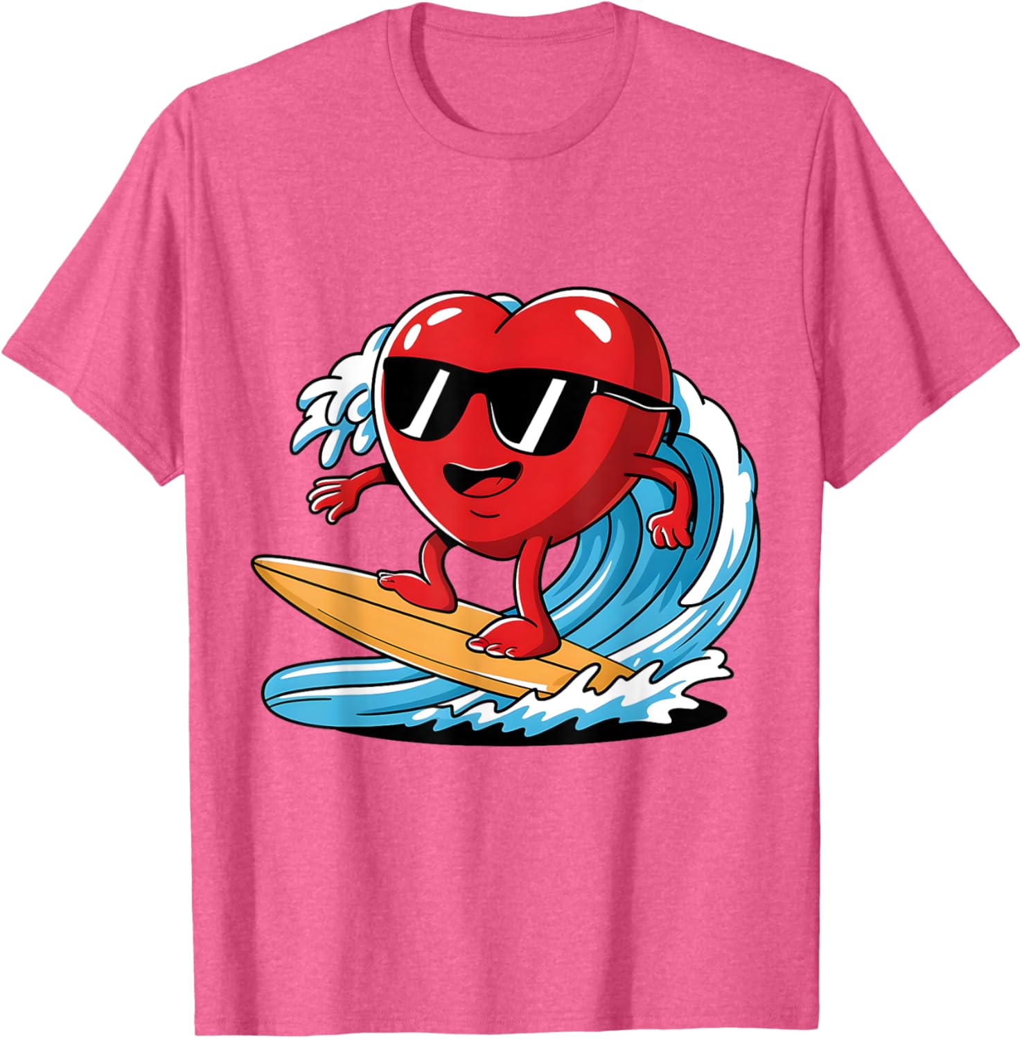 Surfing Heart Funny T-Shirt for Boys and Men - Perfect Valentine's Gift - 3