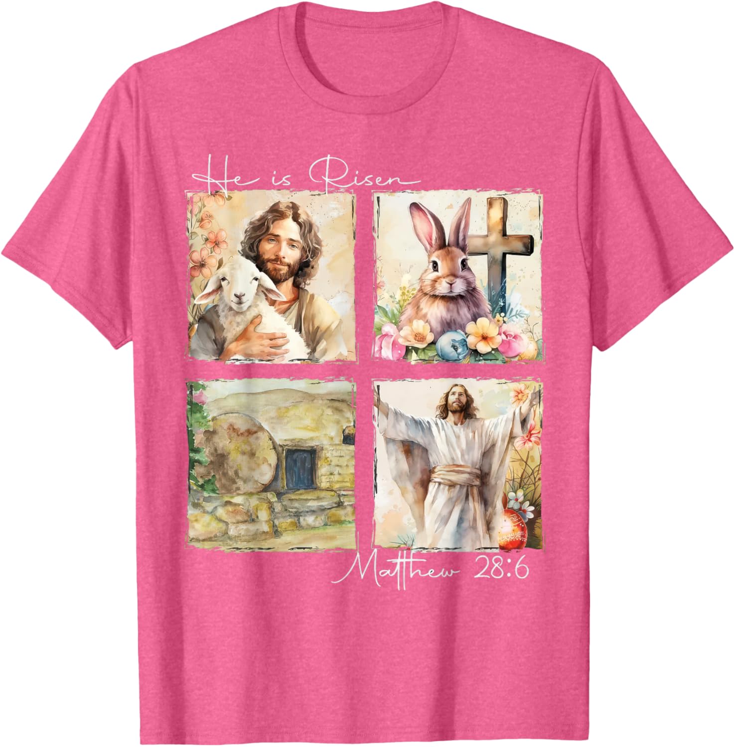He Is Risen Matthew 28:6 Christian Easter T-Shirt for Believers - 2